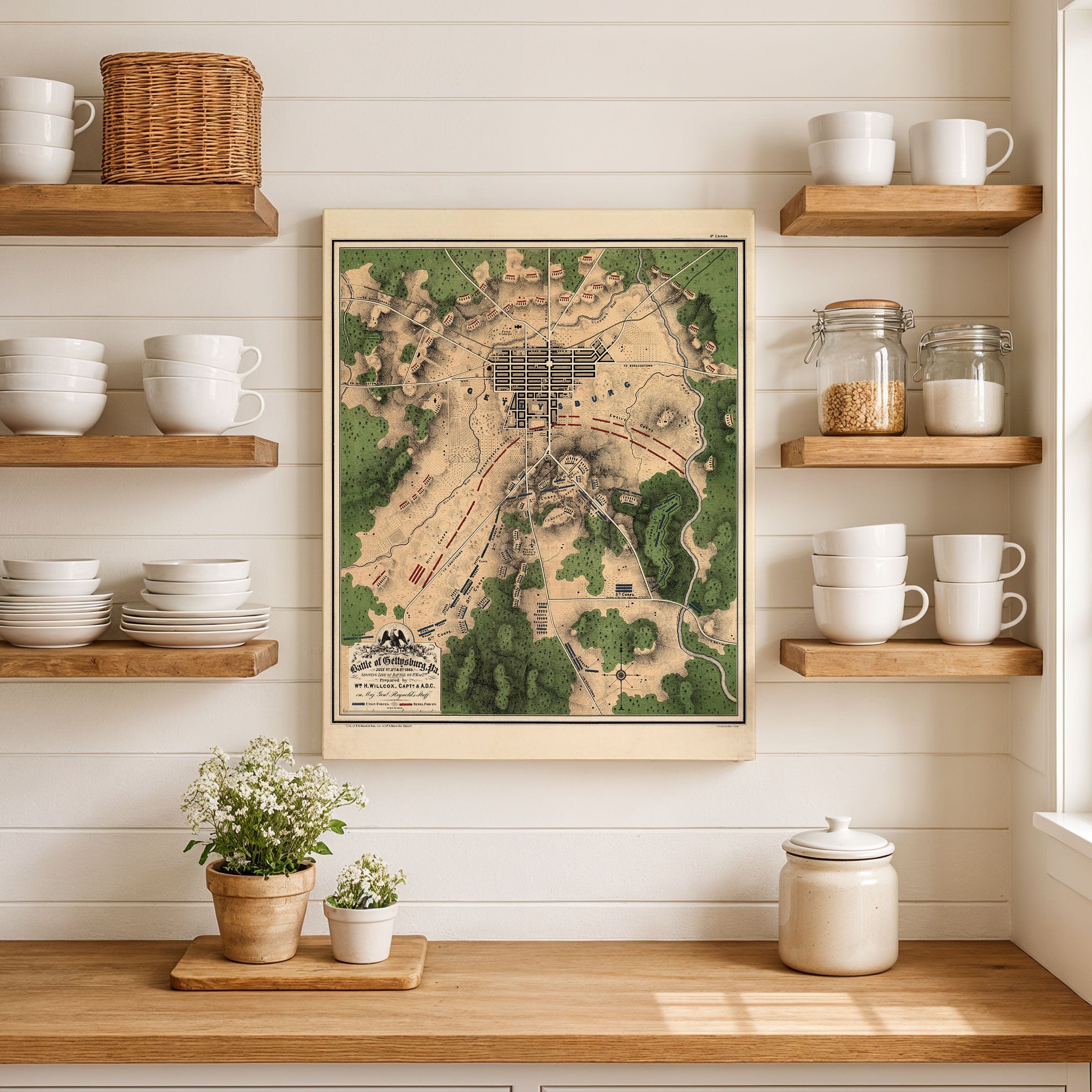 Map of the Battle of Gettysburg 1863 - Archive Prints