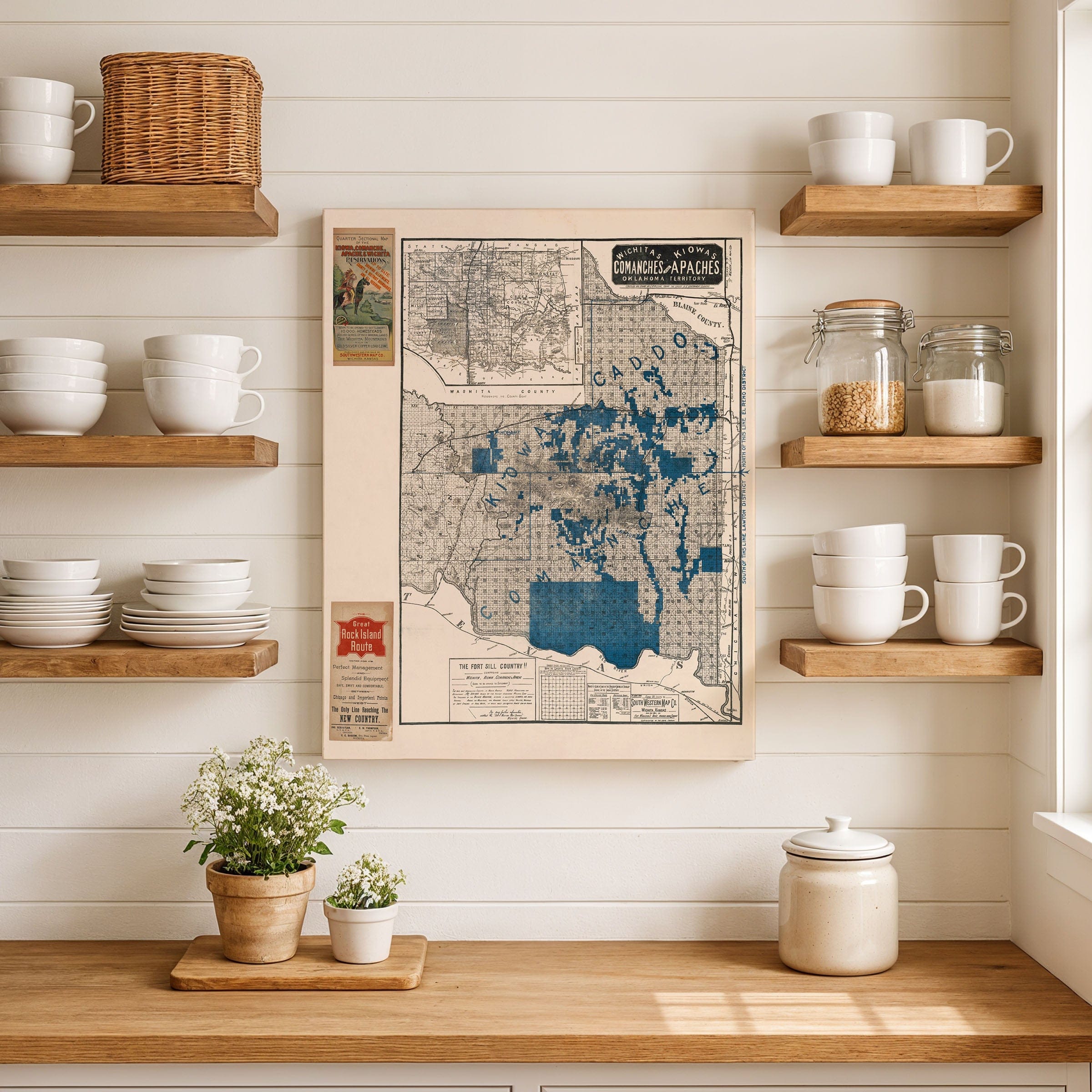 Fort Sill County Map - ca.1901 Oklahoma Territory