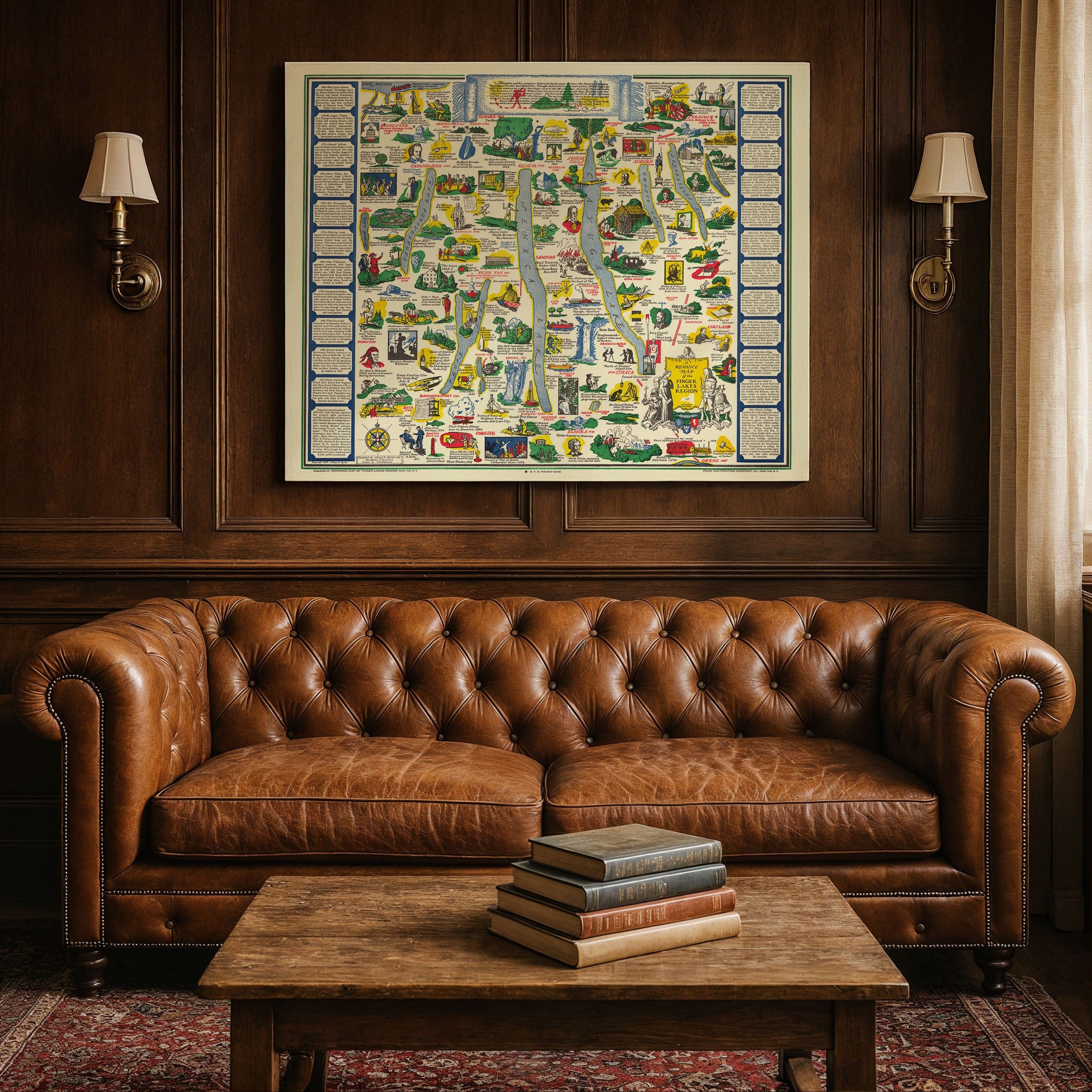 Finger Lakes Region, New York Map 1934