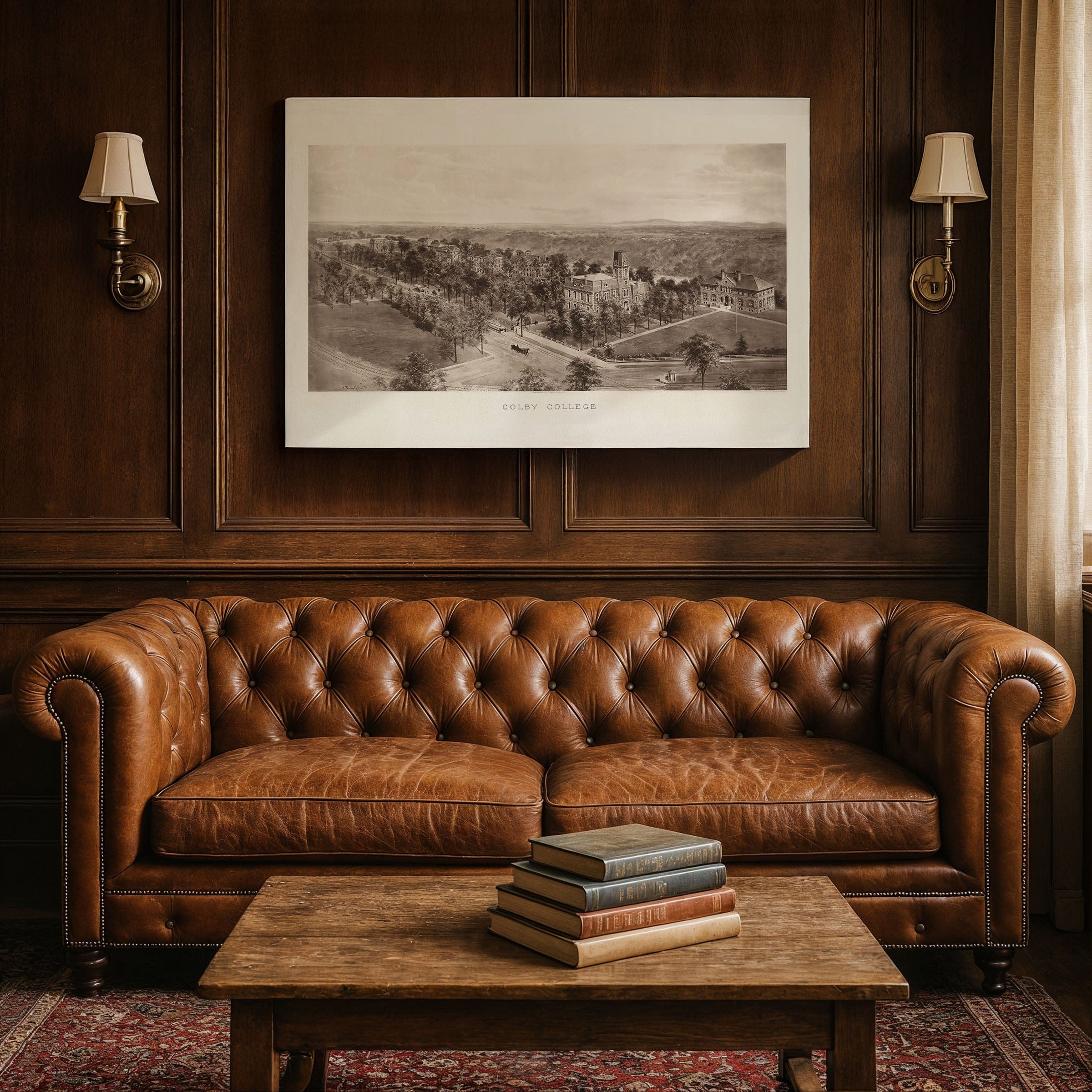 Colby College, Waterville, Maine Map - c.1909 Bird's Eye View - Archive Prints