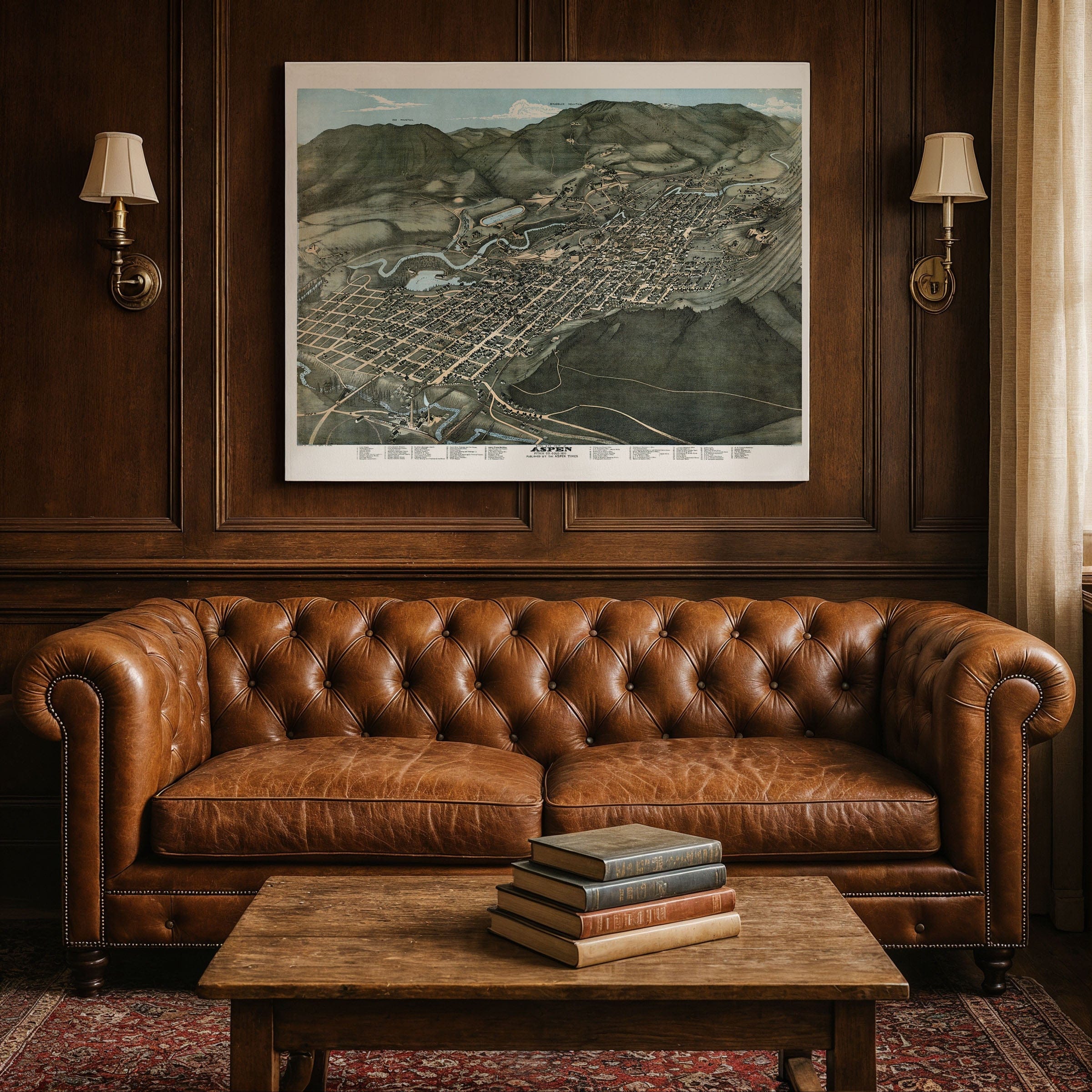 Aspen Colorado Map - 1893 Historic Bird's-Eye View of a Mining Town - Archive Prints