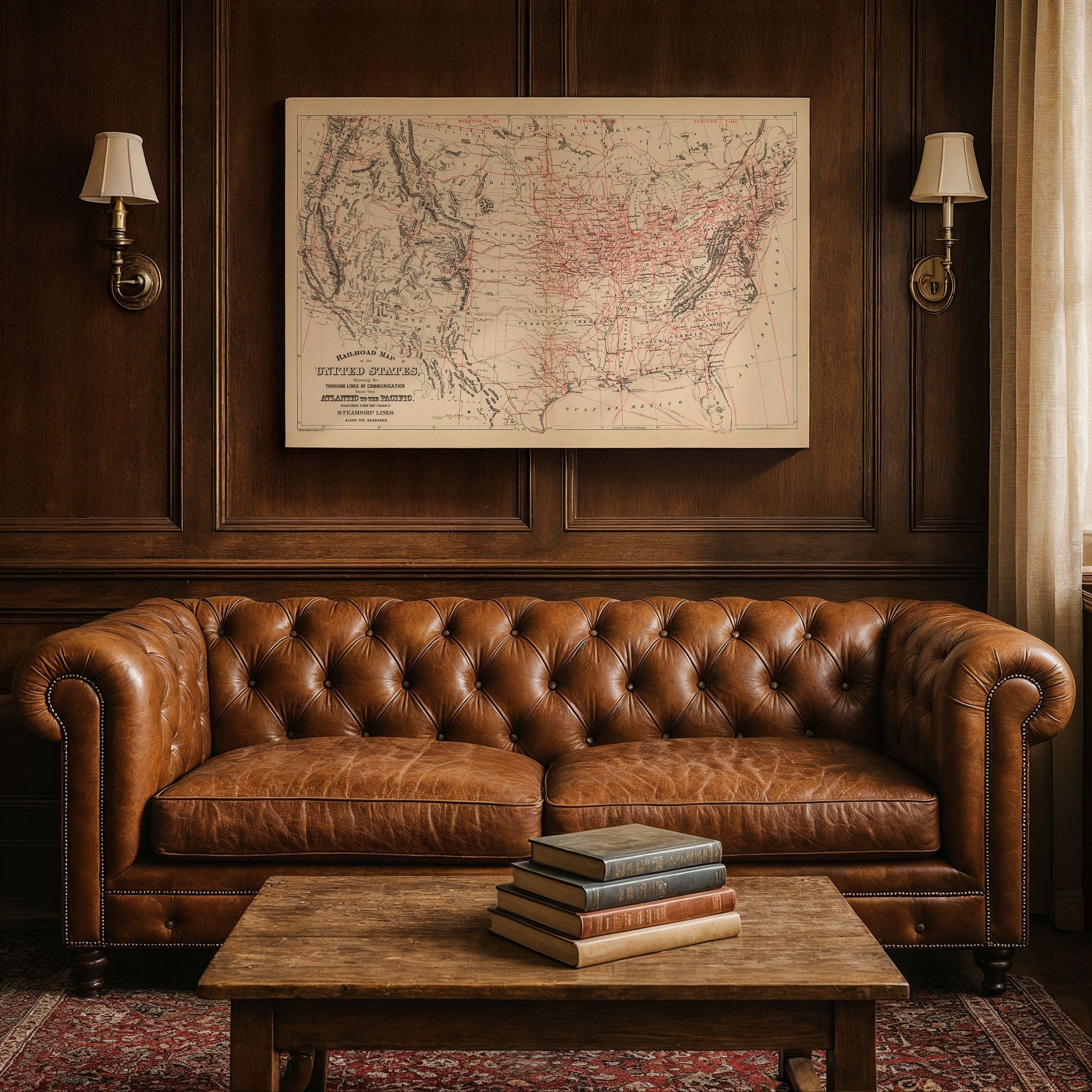 1890 Railroad Map of the US - Archive Prints