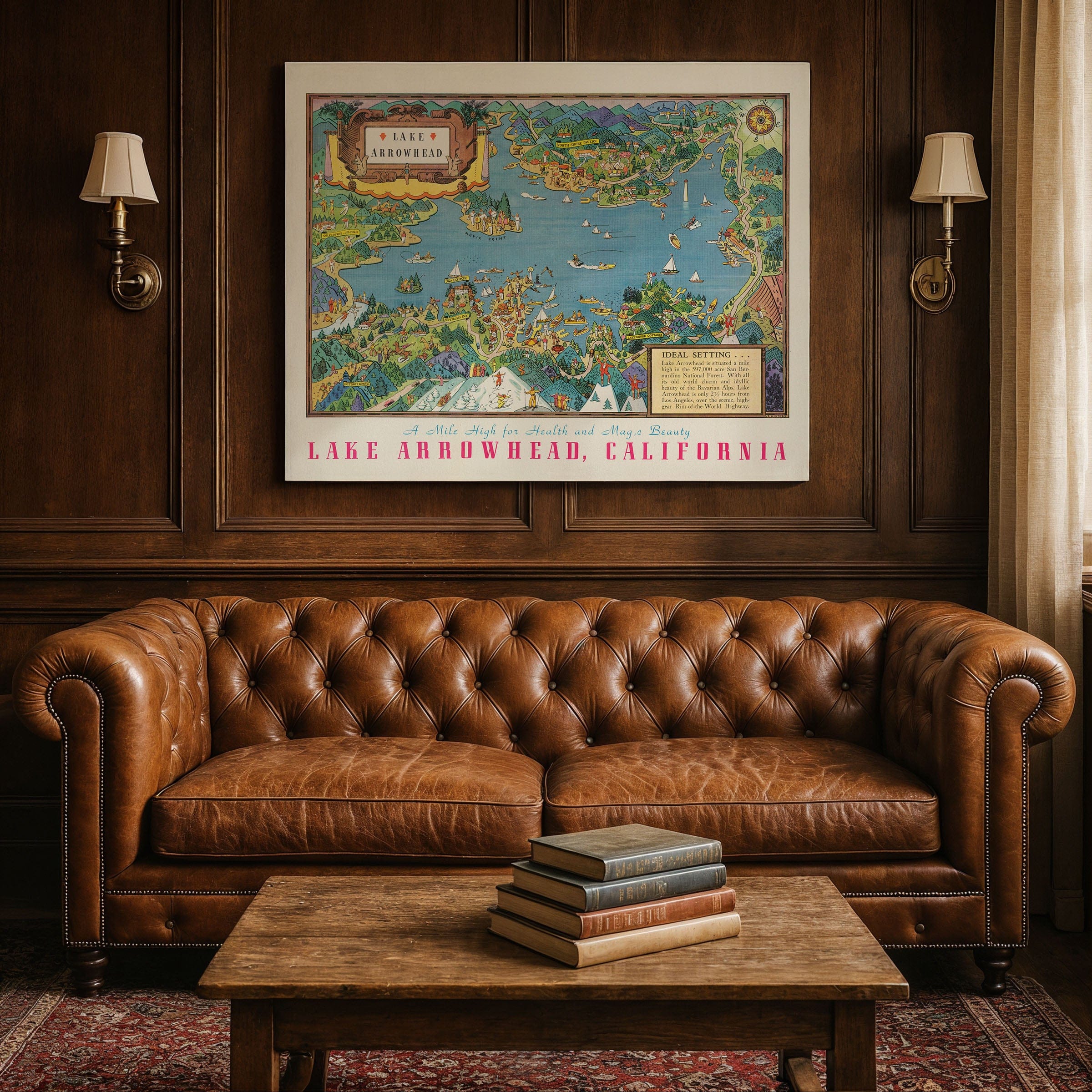 Lake Arrowhead, California Map 1940 - Archive Prints