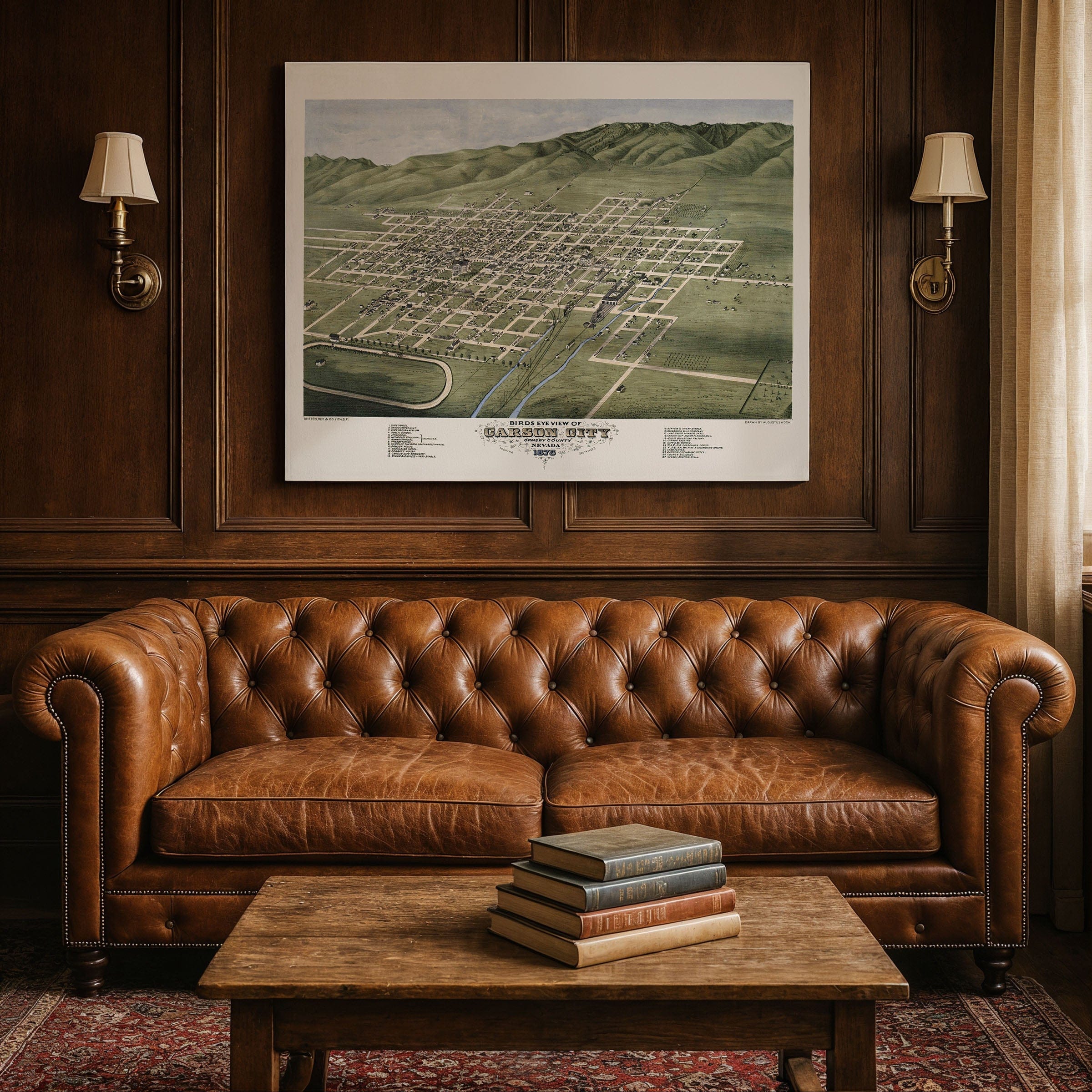 Carson City, Ormsby County, Nevada Map 1875 - Archive Prints