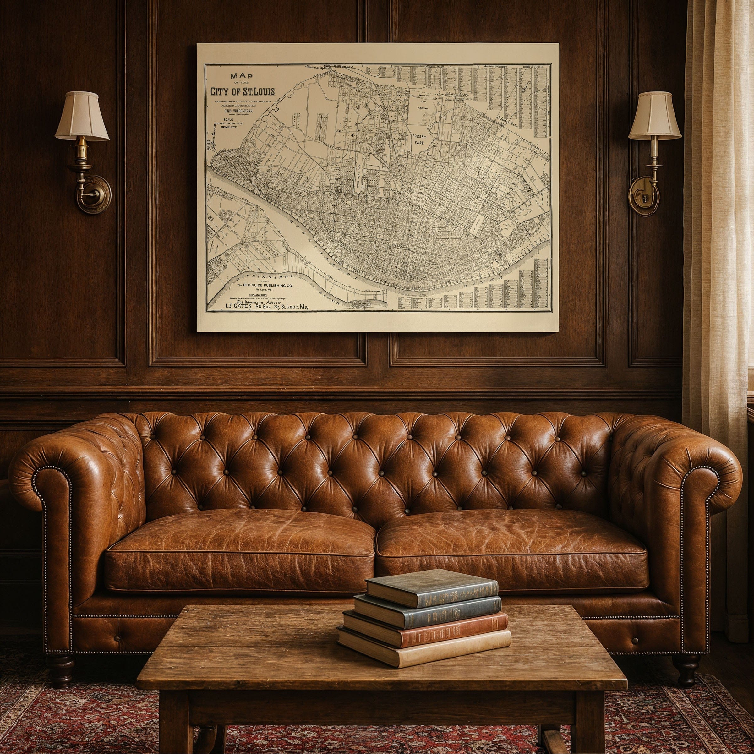 Vintage St. Louis Map 1876 - Archive Prints