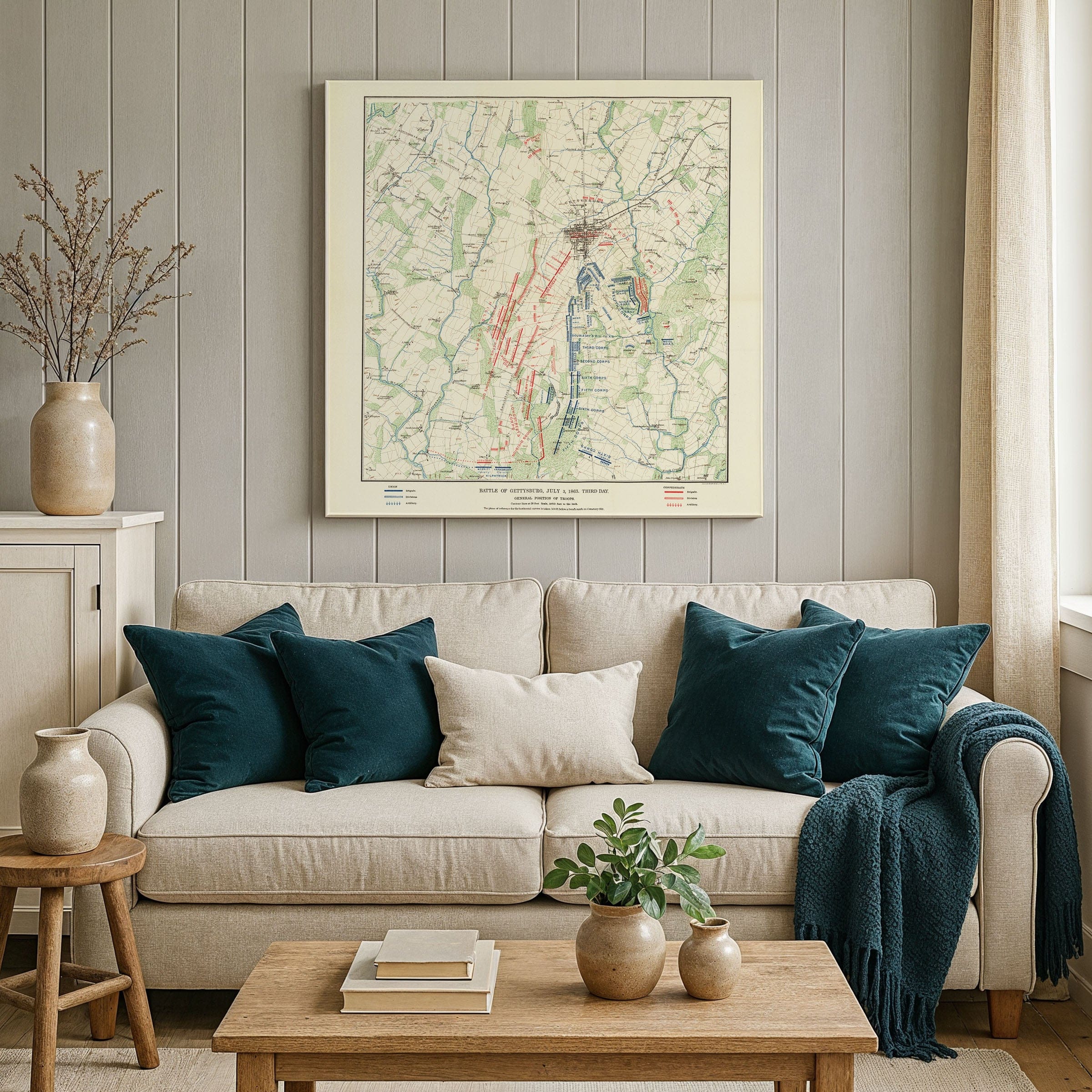 Gettysburg 1863 Map - Archive Prints