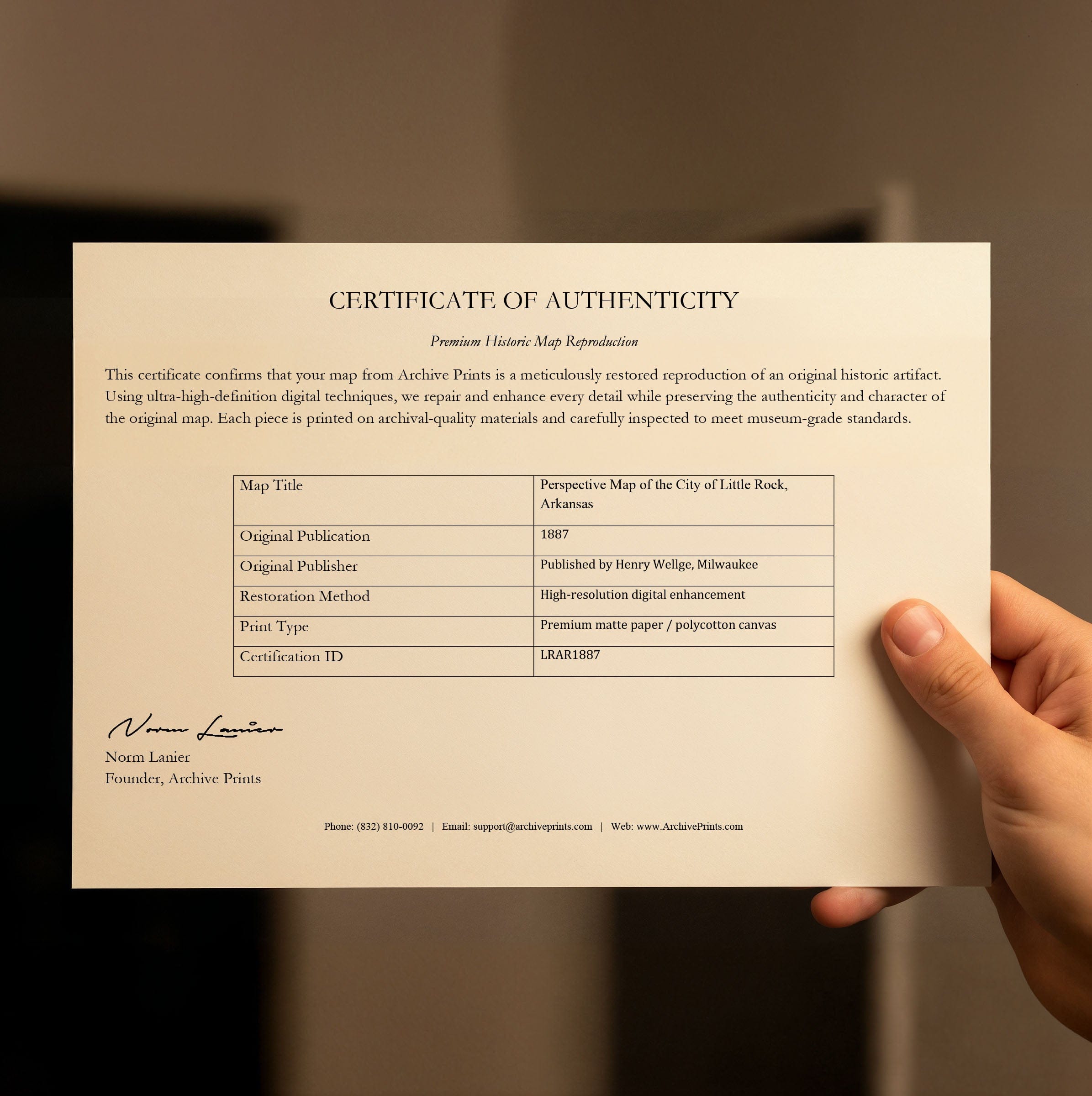 Little Rock Arkansas Historic Map - 1887 Perspective View of the City - Archive Prints