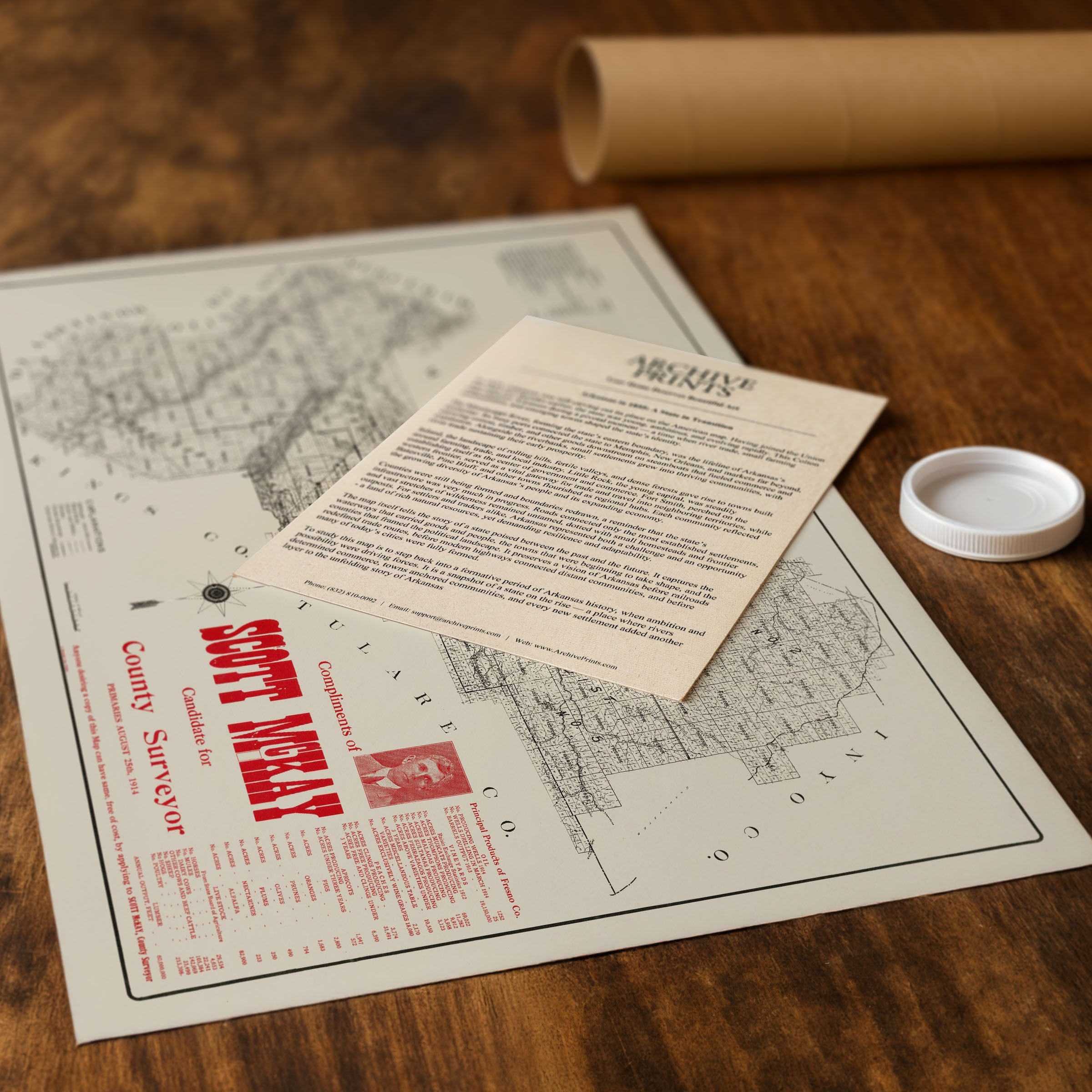 Fresno County, California Map 1914 - Agricultural Survey - Archive Prints