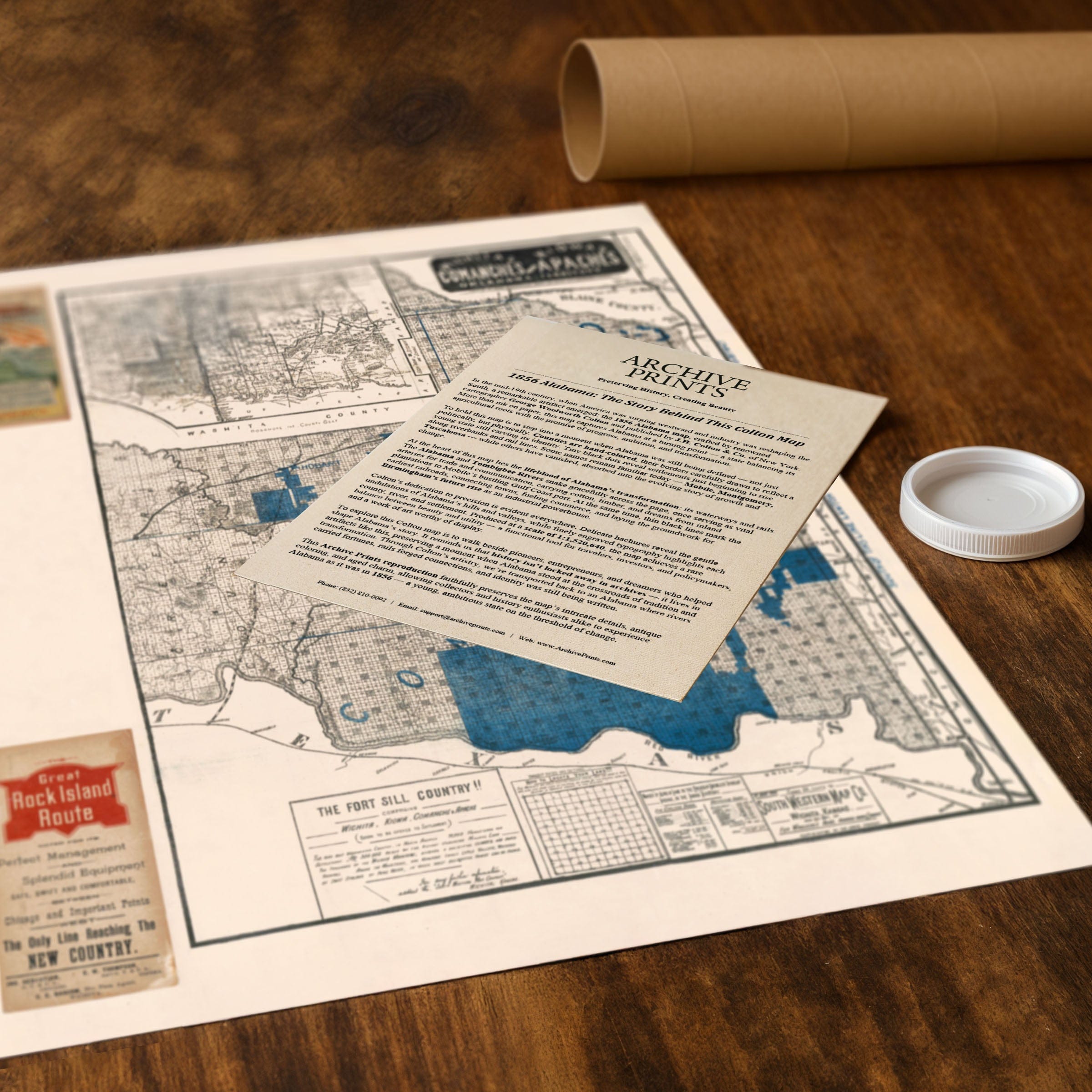 Fort Sill County Map - ca.1901 Oklahoma Territory