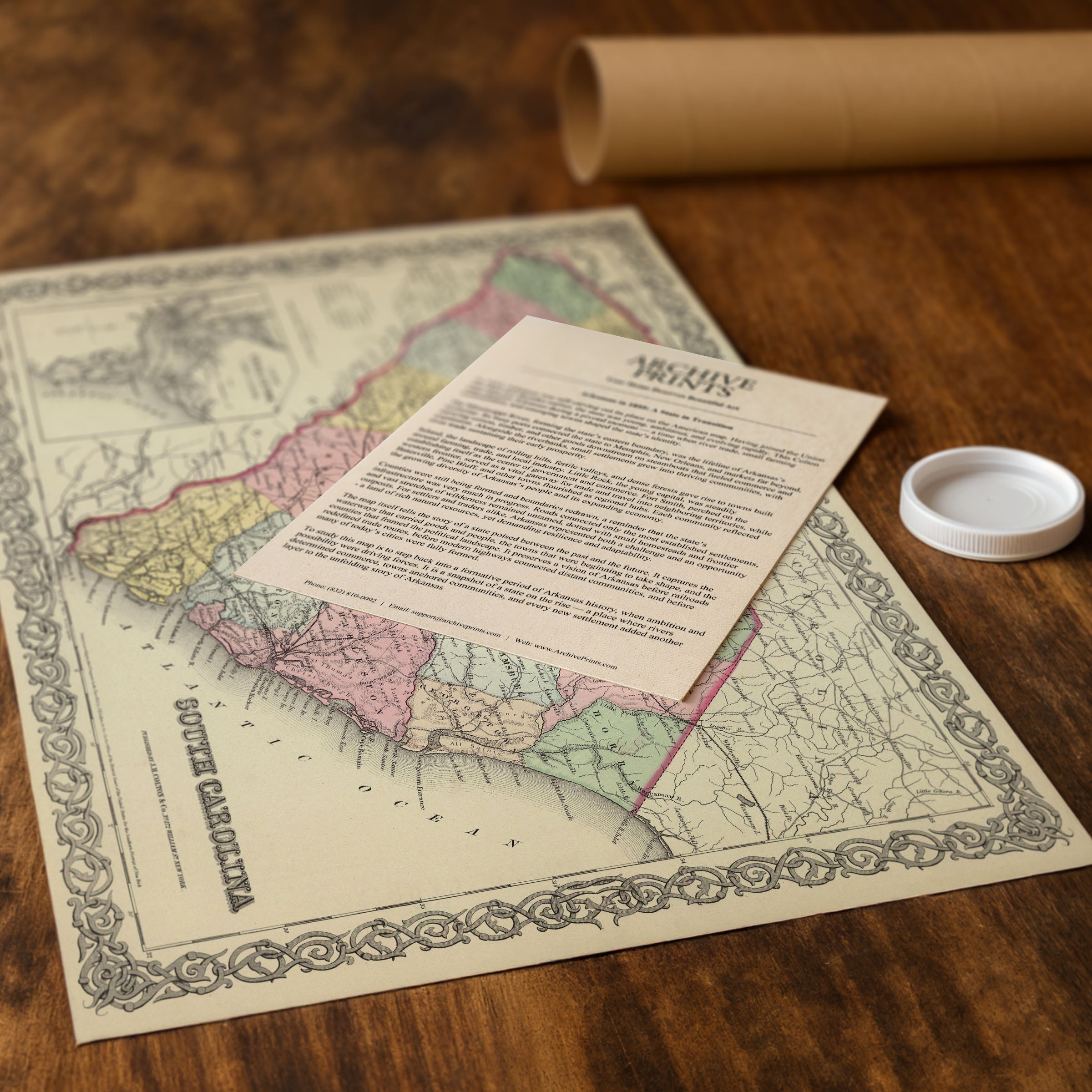 South Carolina Map - Vintage 1856 Colton Historical Map with Charleston Harbor