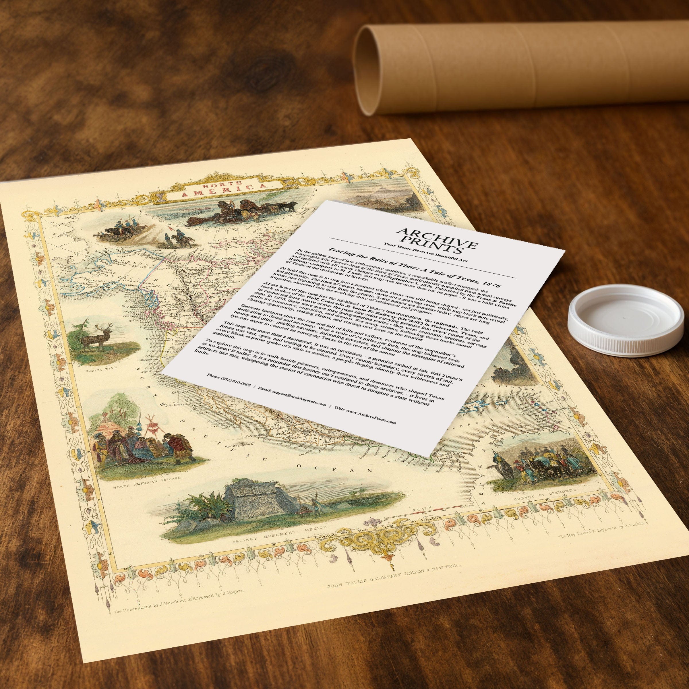 North America Map 1851 - Archive Prints