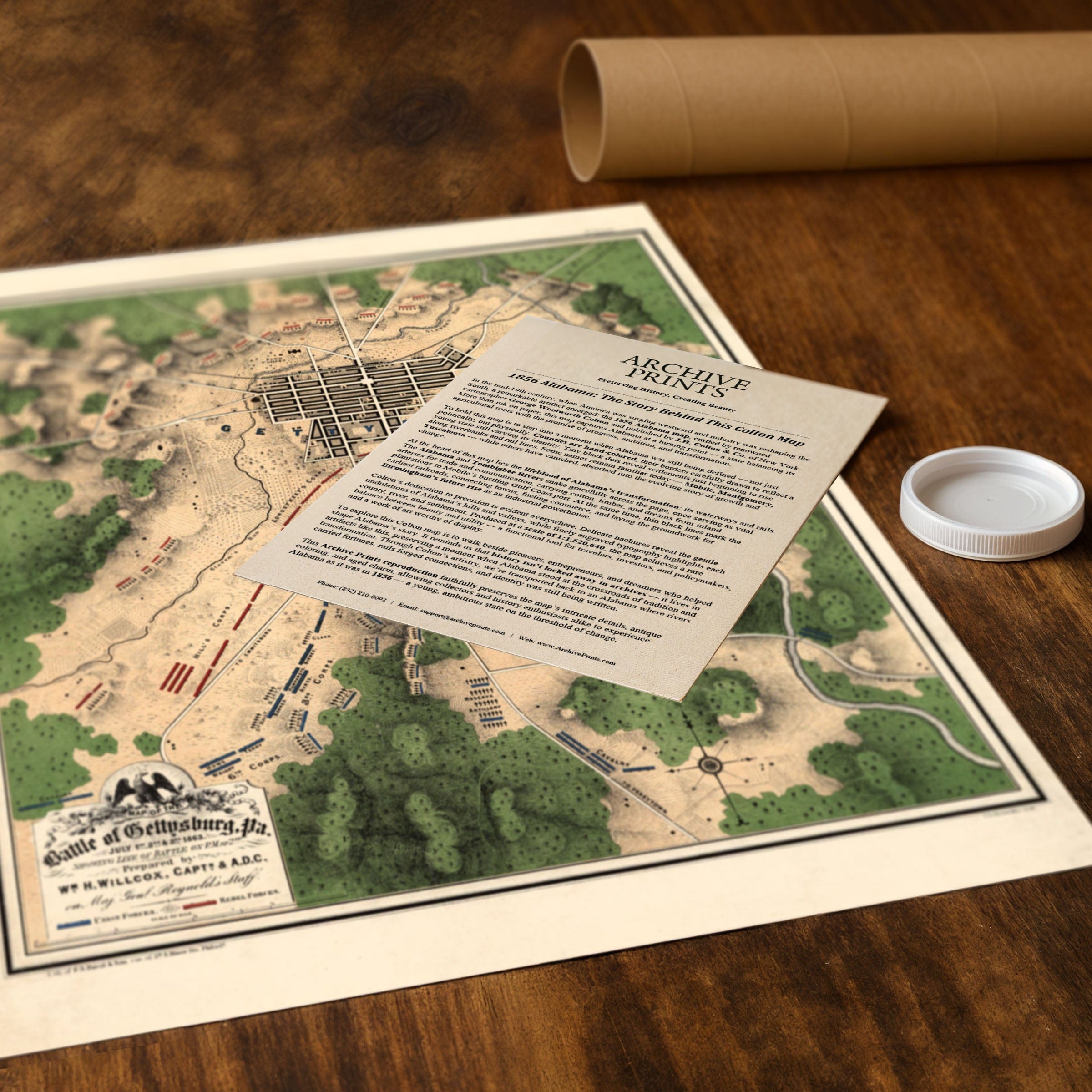 Map of the Battle of Gettysburg 1863 - Archive Prints