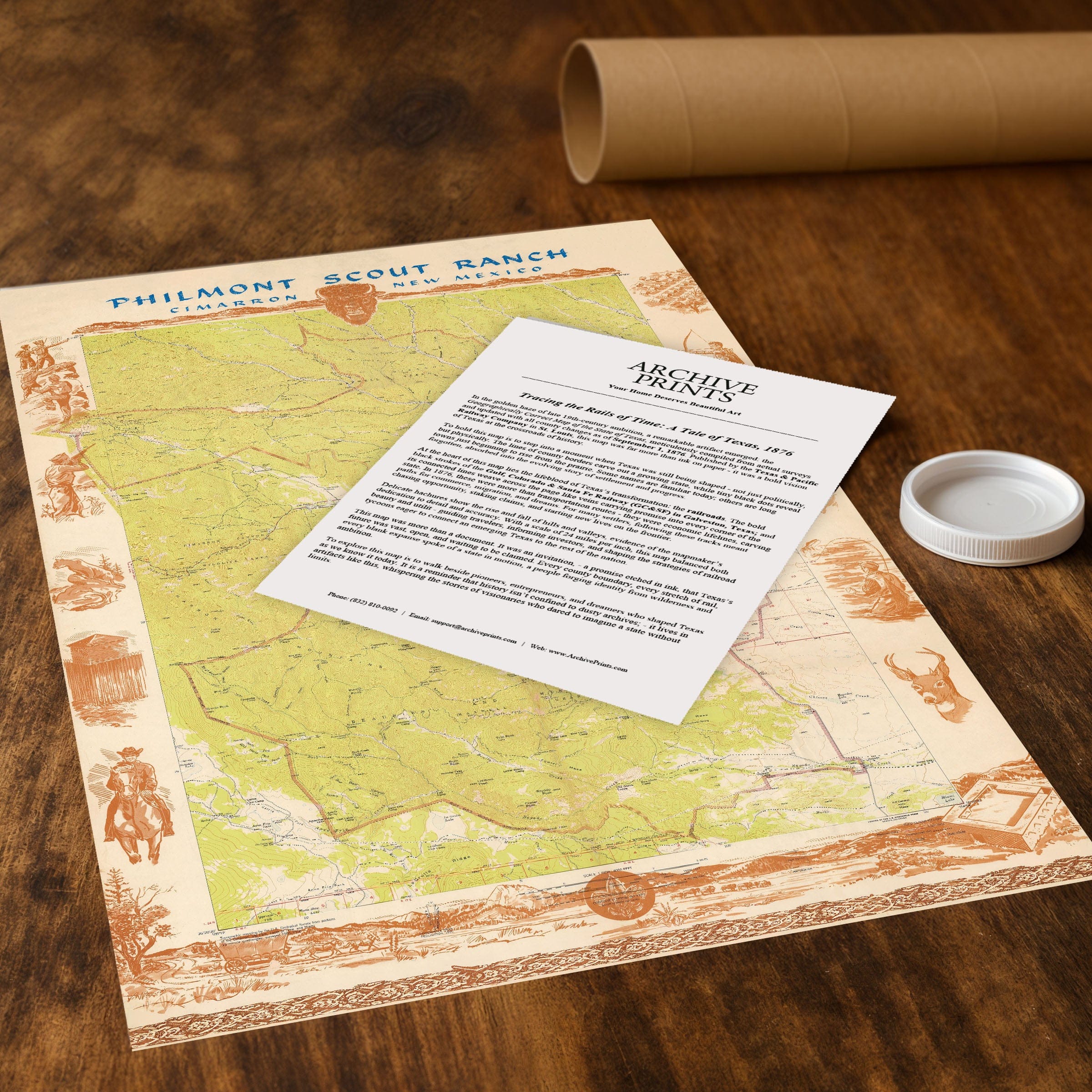 Philmont Scout Ranch Map c.1960 - Archive Prints