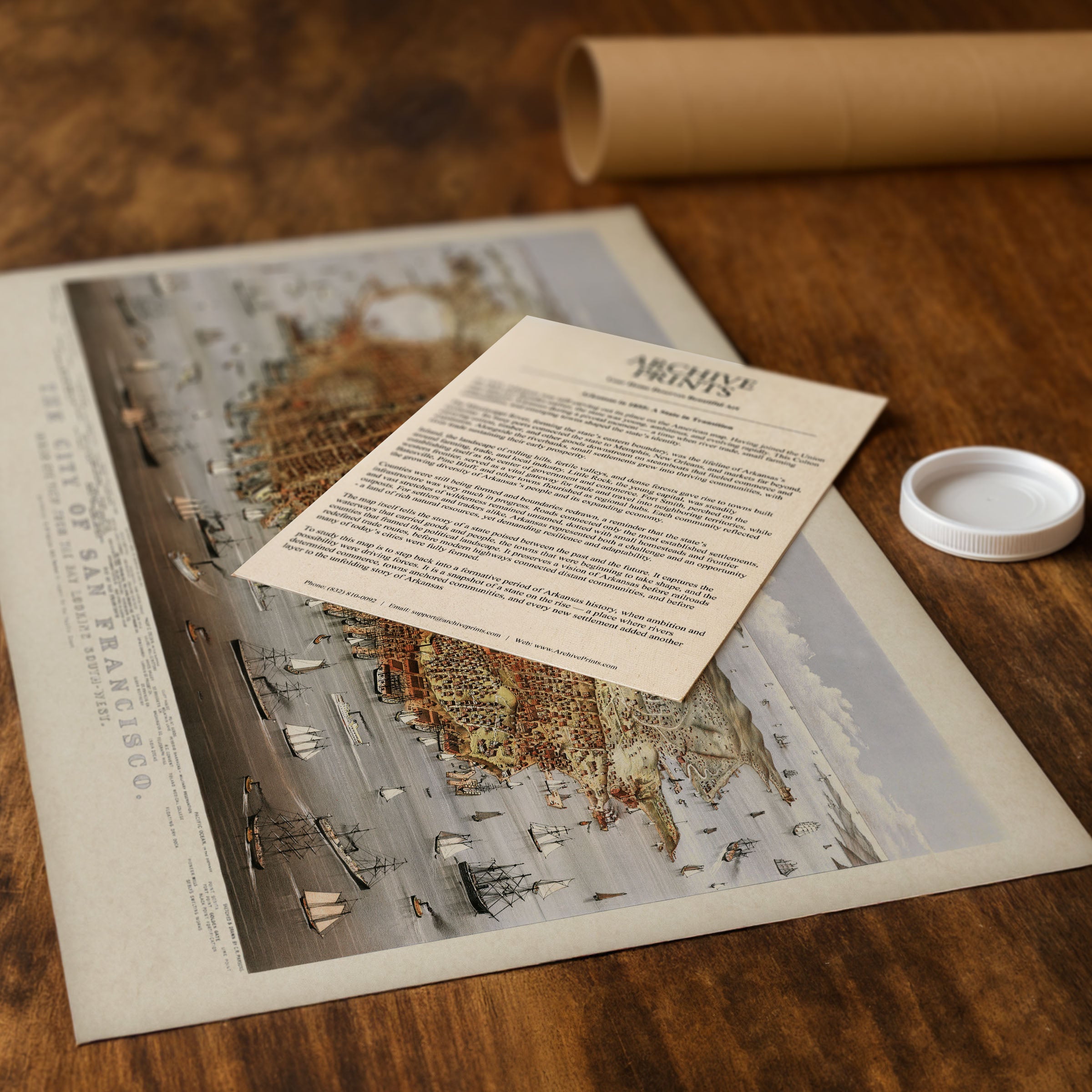 1878 San Francisco Bird's‑Eye Map • Restored Vintage Wall Art