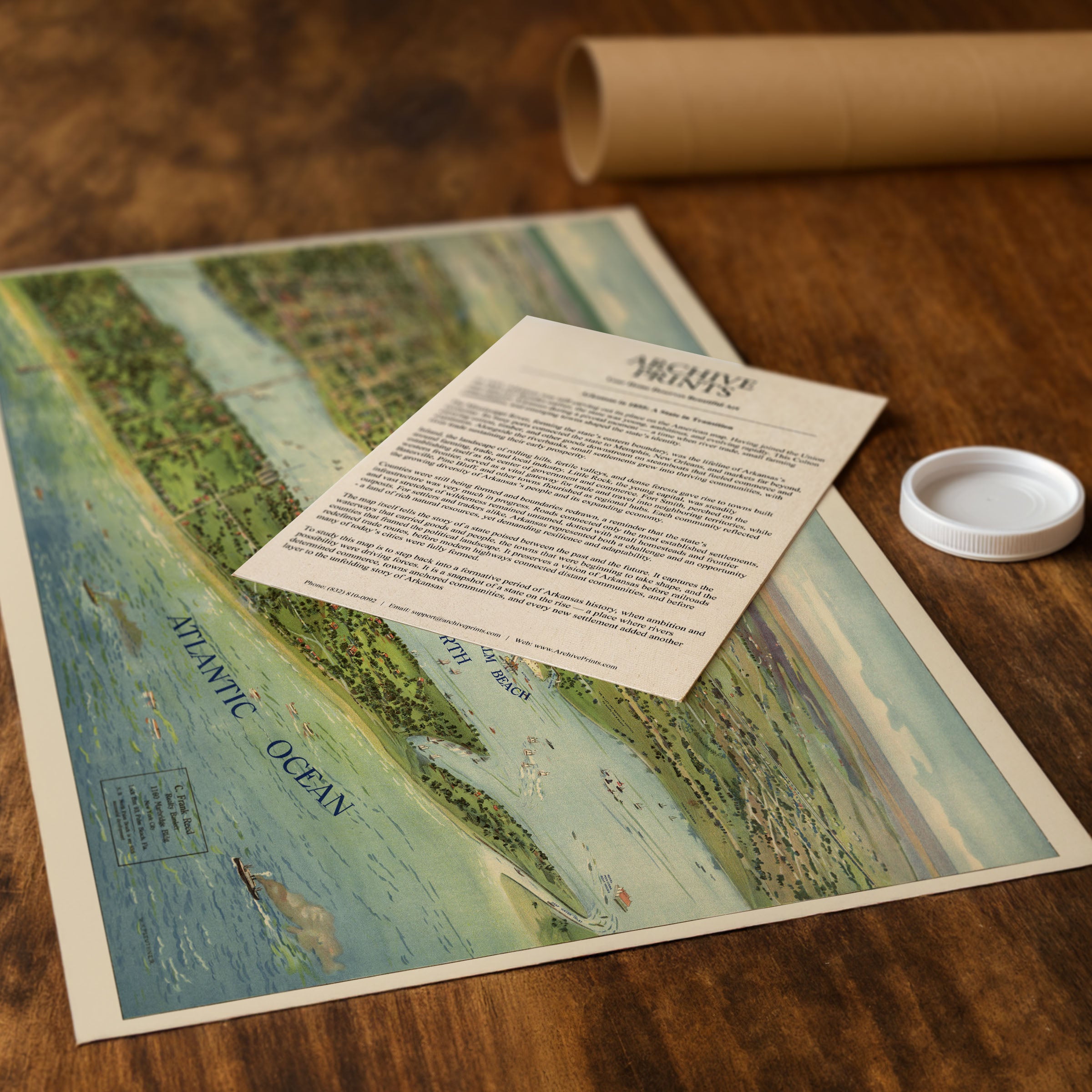 West Palm Beach Map 1915 - Vintage Panoramic Bird's Eye View Florida