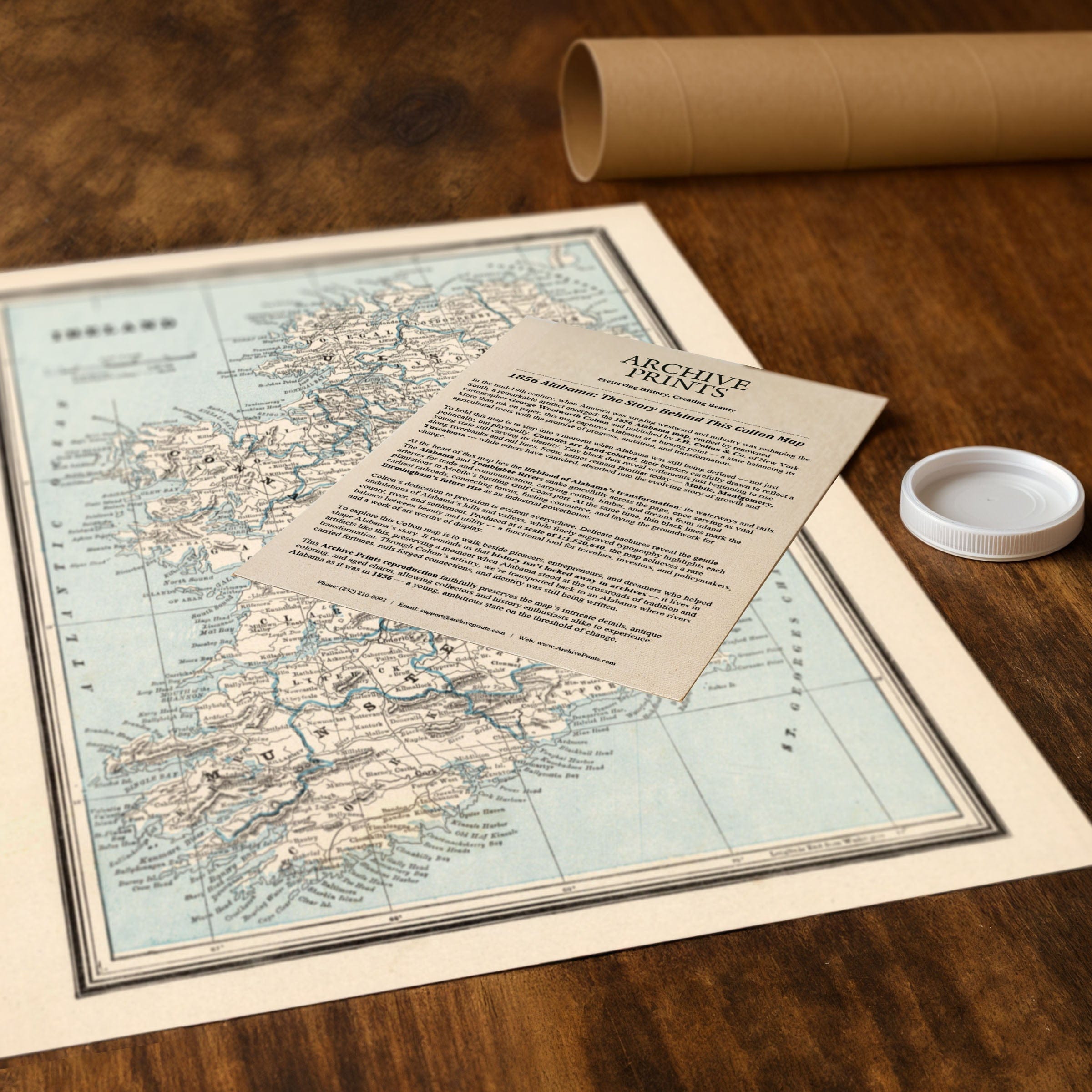 Vintage Ireland Map c. 1900 - Turn of Century Survey - Archive Prints