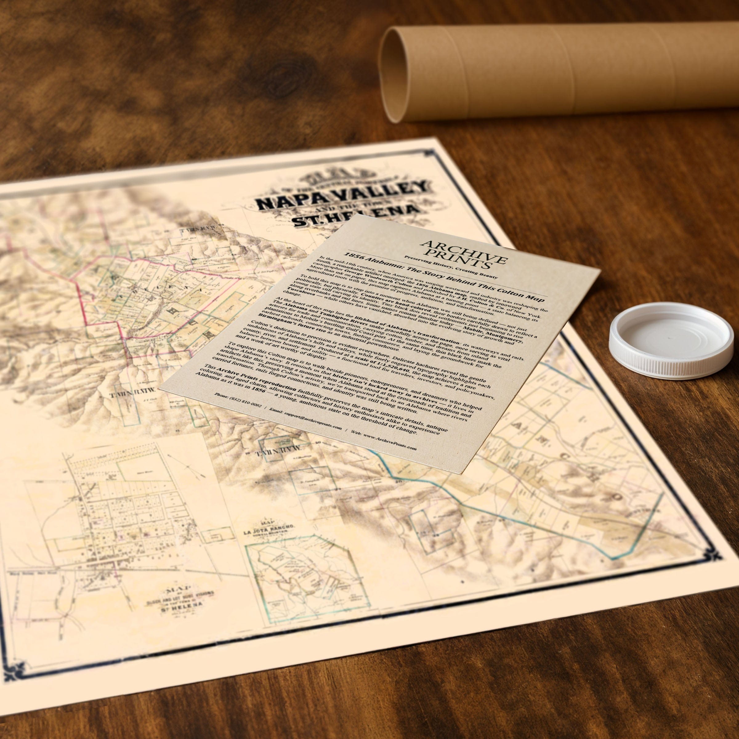 Vintage Napa Valley, California Map 1881 - W. F. Jackson Survey - Archive Prints