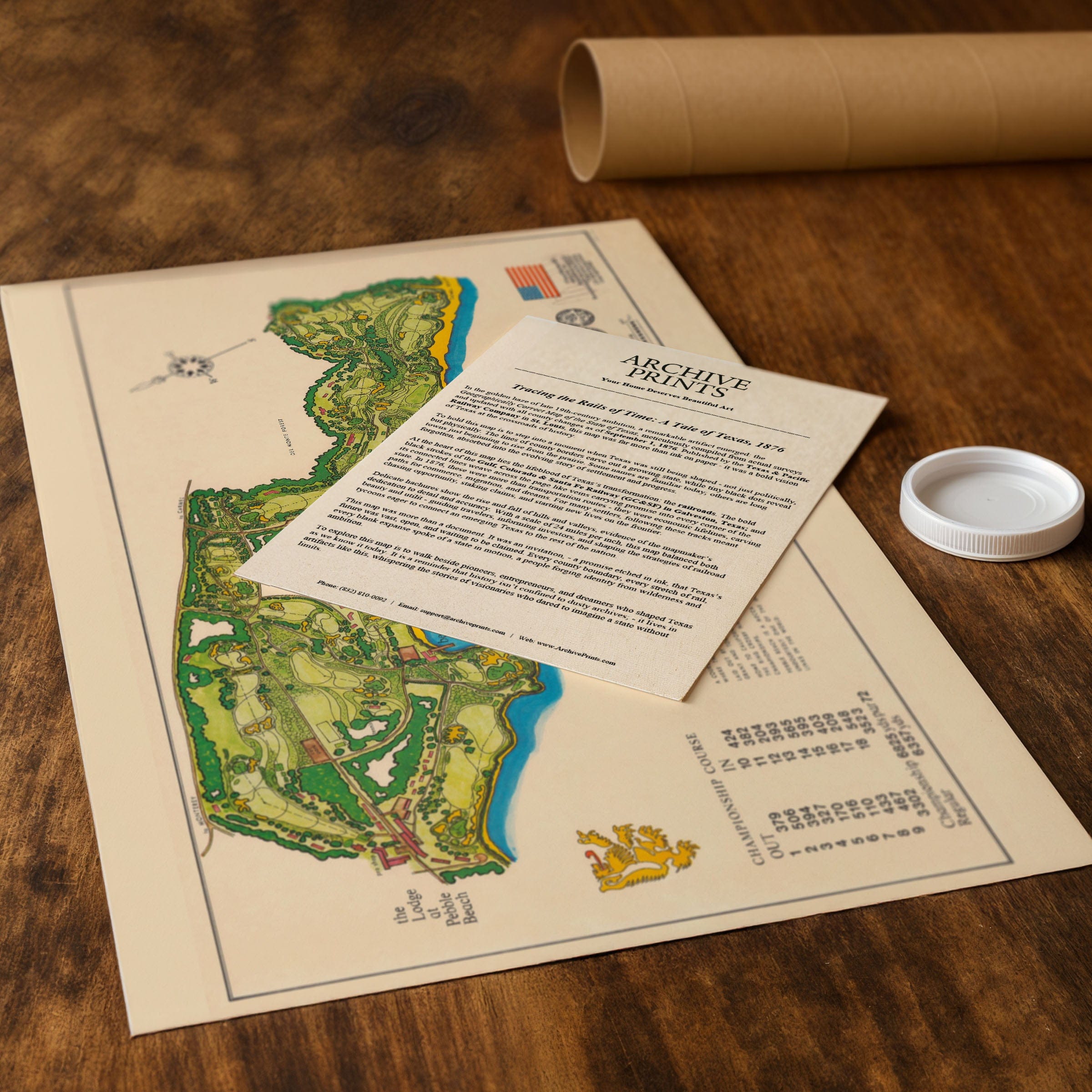 Pebble Beach Golf Links Map c.1968