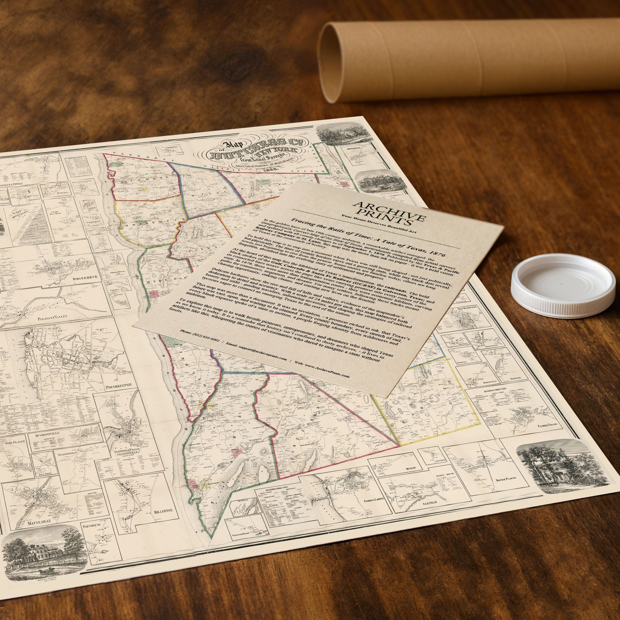 Dutchess County, New York Map 1858 - Archive Prints