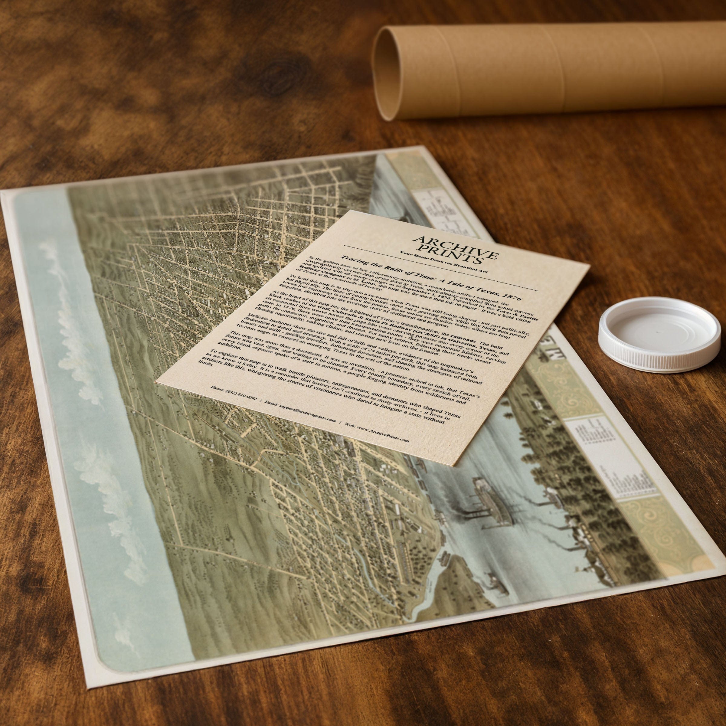 Memphis Tennessee Map - Bird's-Eye View of 1870 Historic River City - Archive Prints