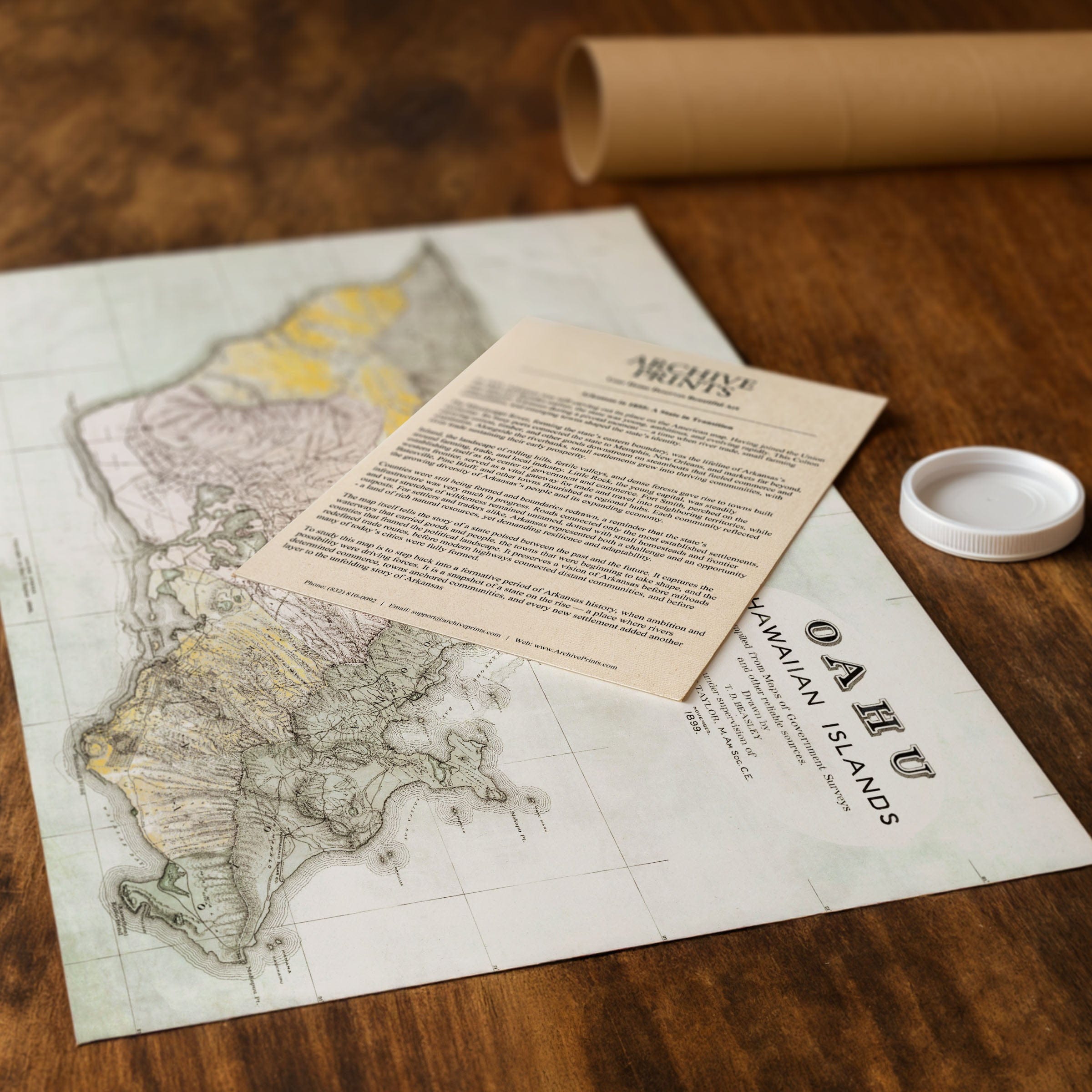 Oahu, Hawaiian Islands Map 1899 - Archive Prints