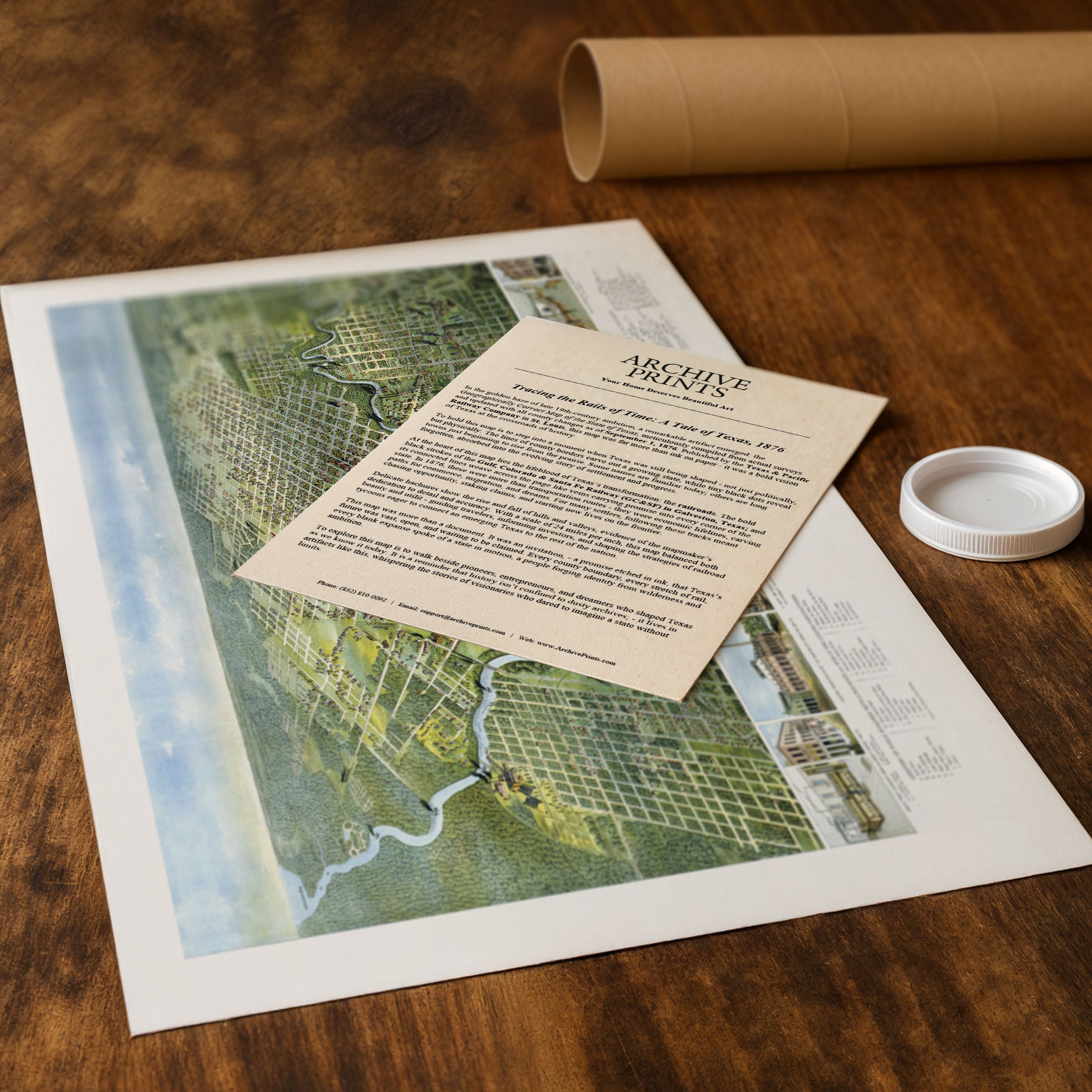 Houston Map - Vintage 1891 Koch Historical City Map