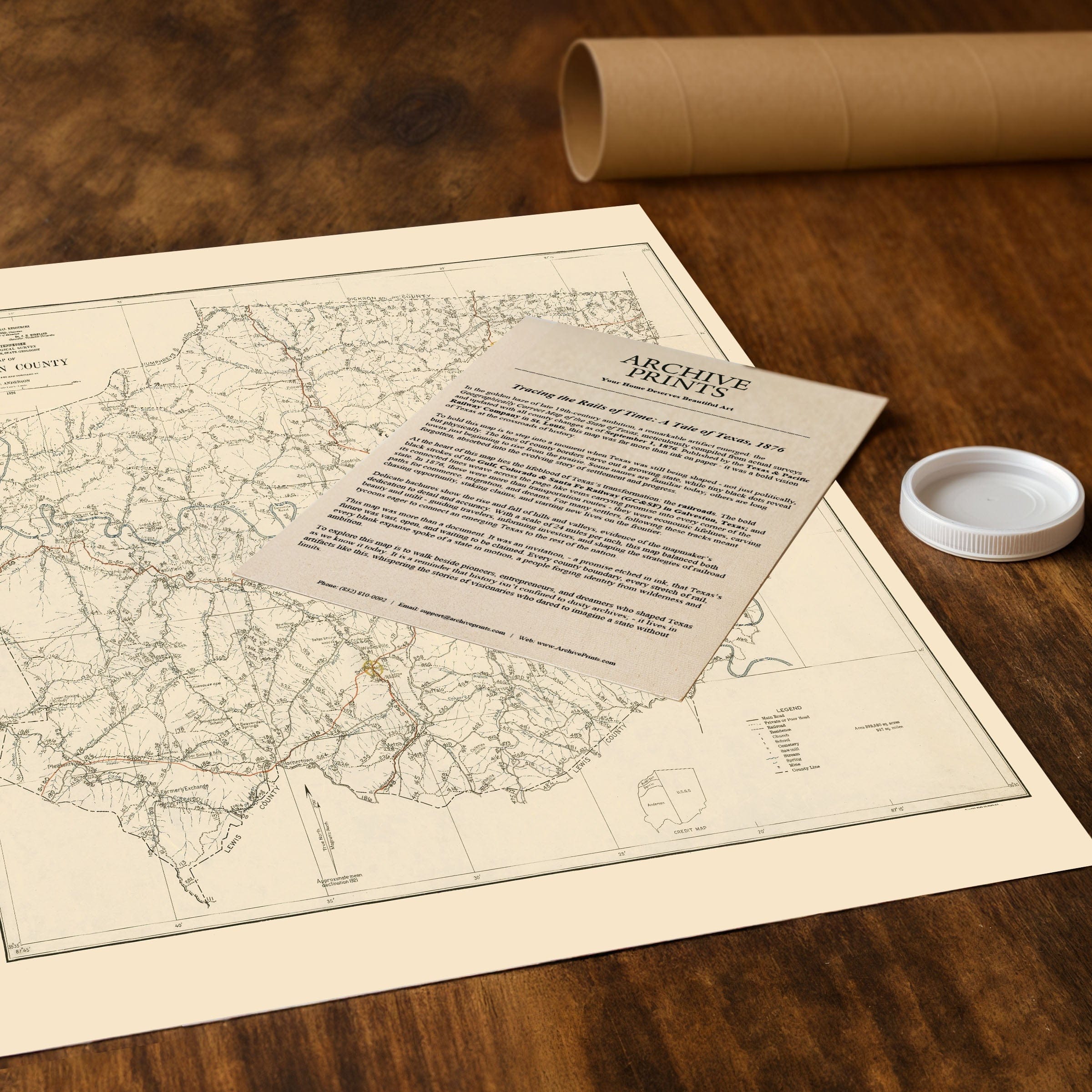 Hickman County, Tennessee Map 1926 - Archive Prints