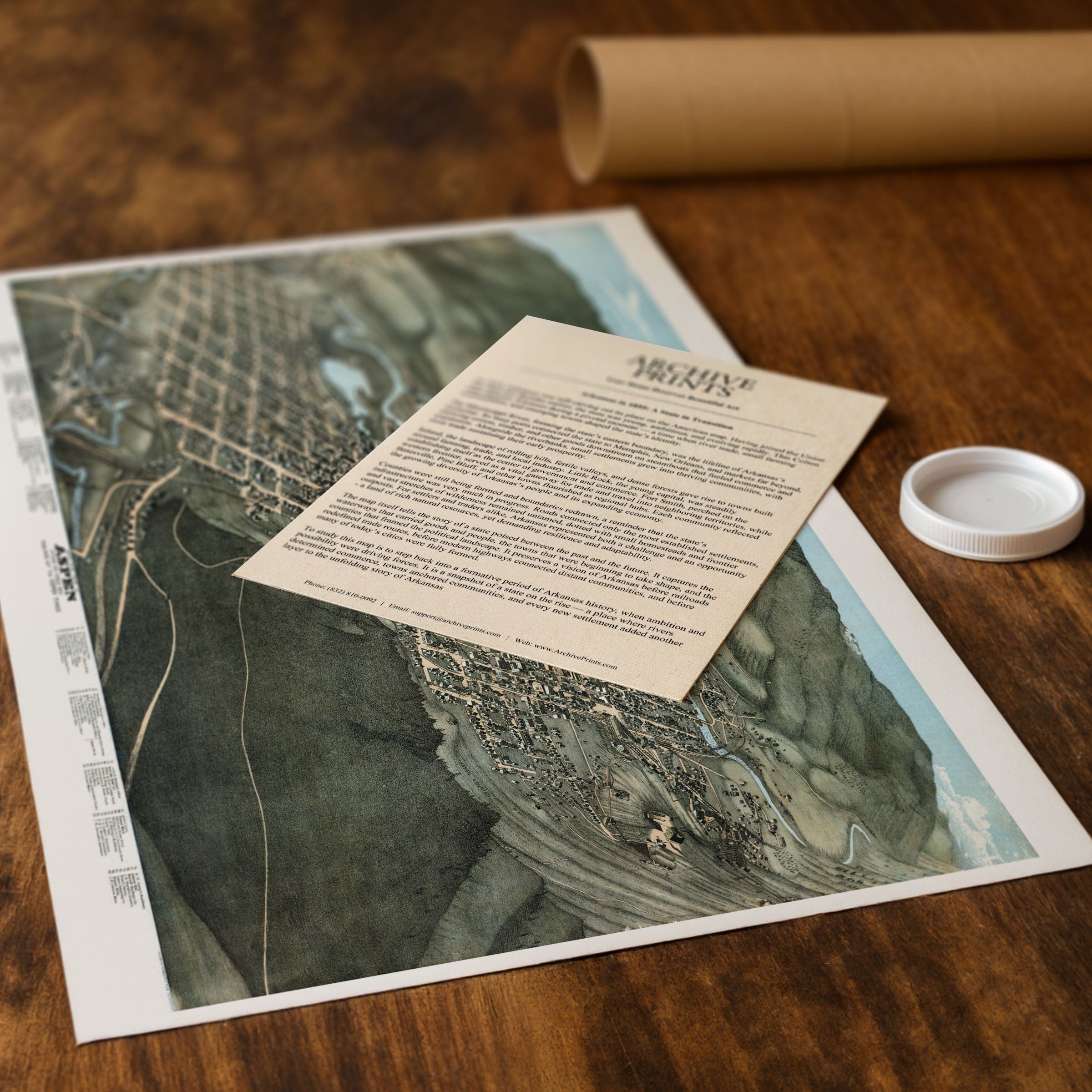 Aspen Colorado Map - 1893 Historic Bird's-Eye View of a Mining Town - Archive Prints