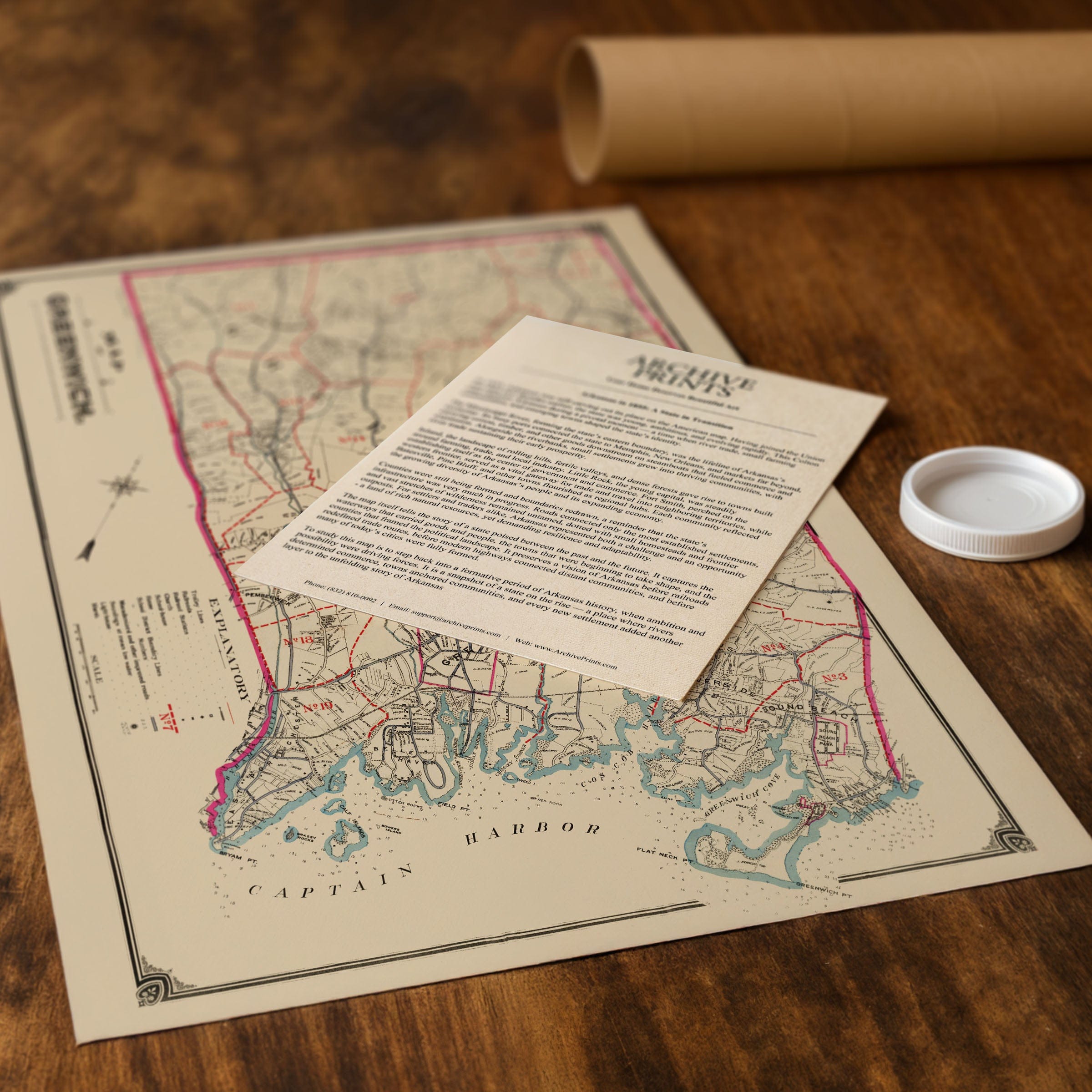 Greenwich, Connecticut Map 1893 - Archive Prints