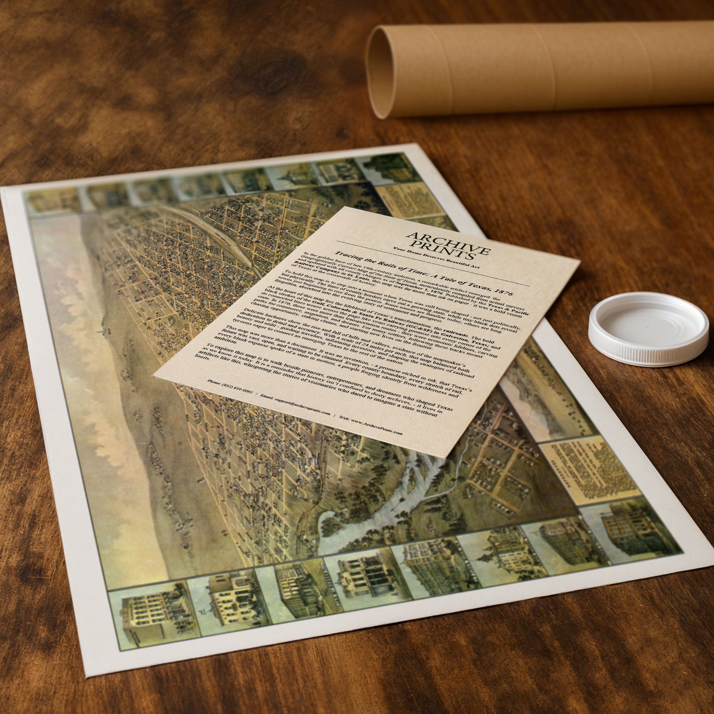 Denver Colorado Map - 1874 Bird's-Eye View Historic Mile High City Map - Archive Prints