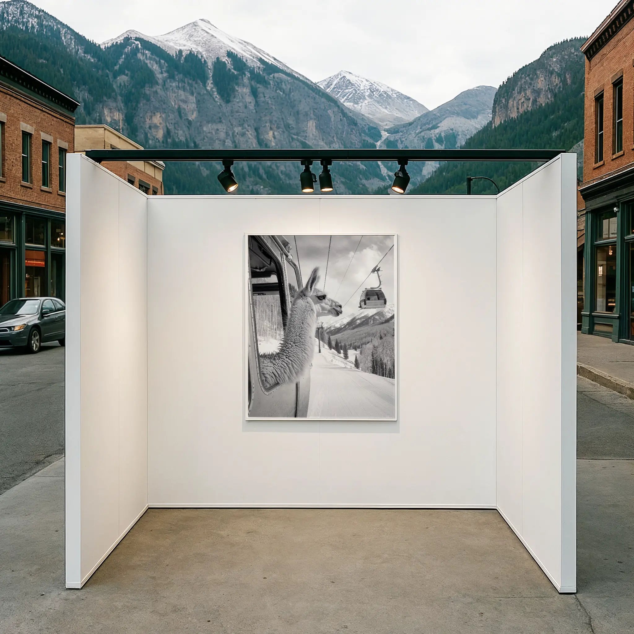 Llama Gondola Photo in Mountain Pop-Up Gallery