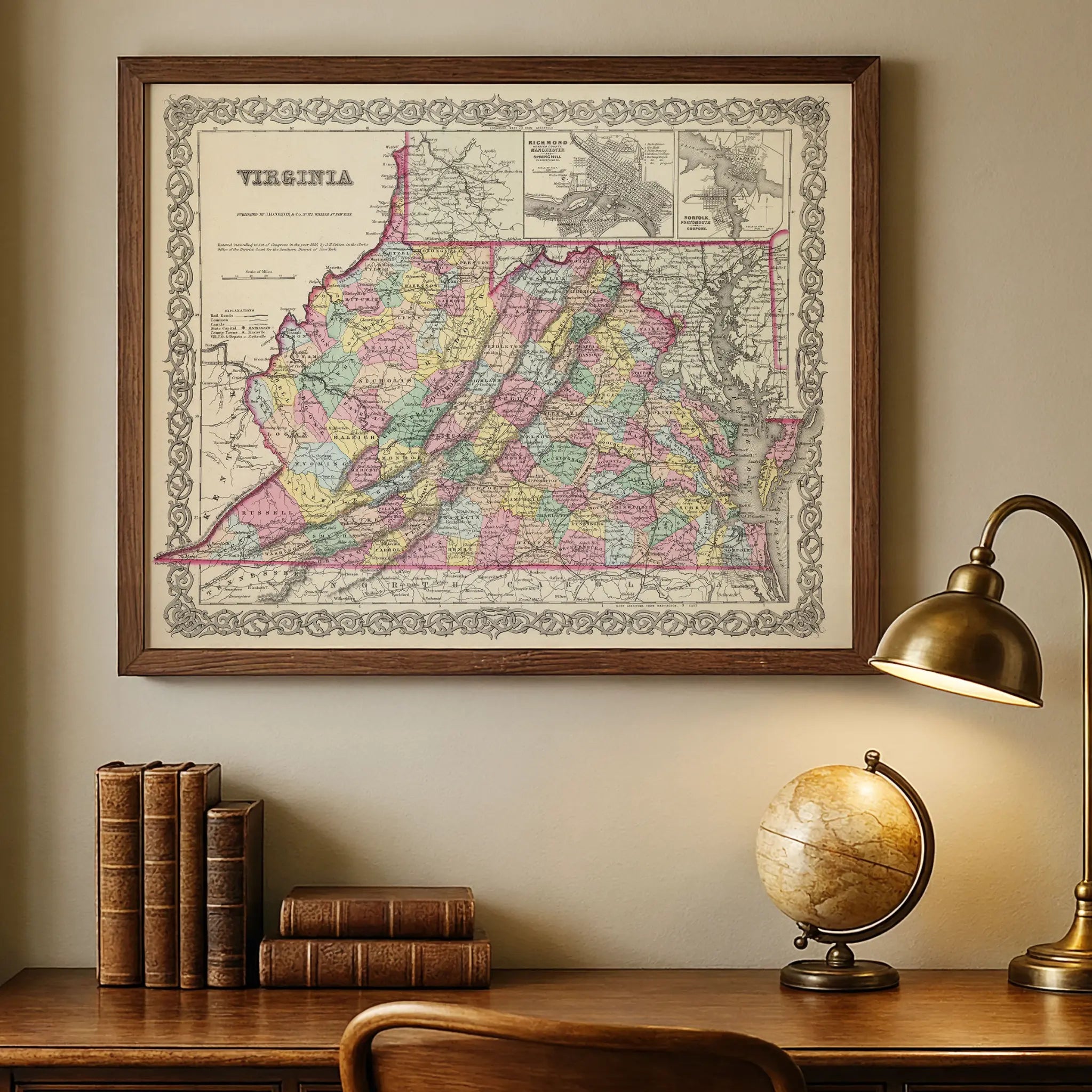 Virginia Map - Desk Setting