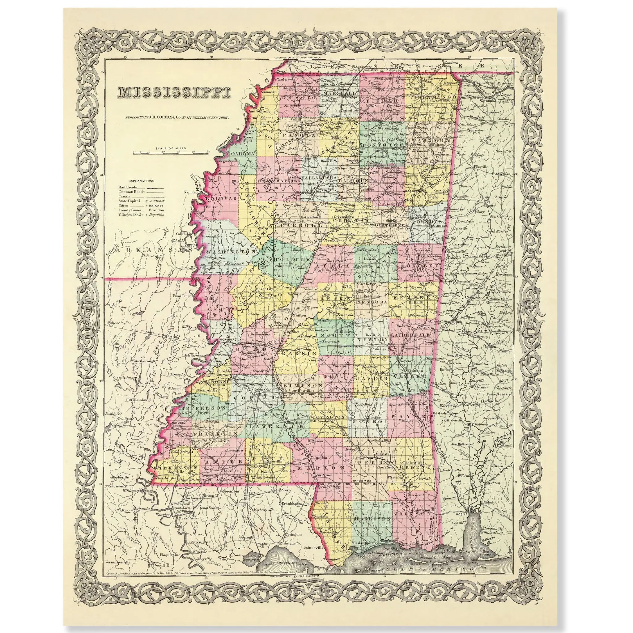 Mississippi Map - Farmhouse Setting