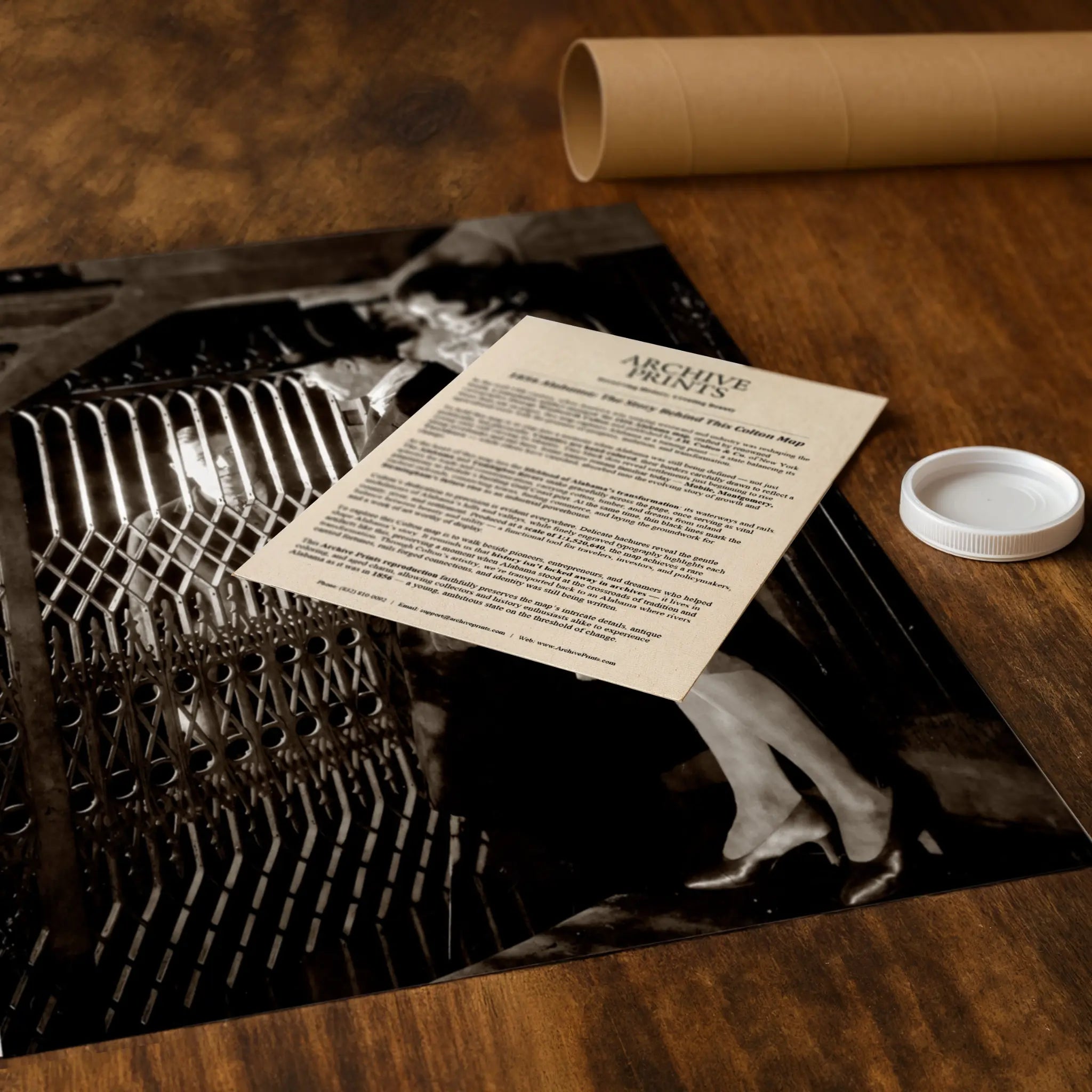 Professional packaging for prohibition underground rendezvous photograph with tube and historical documentation materials