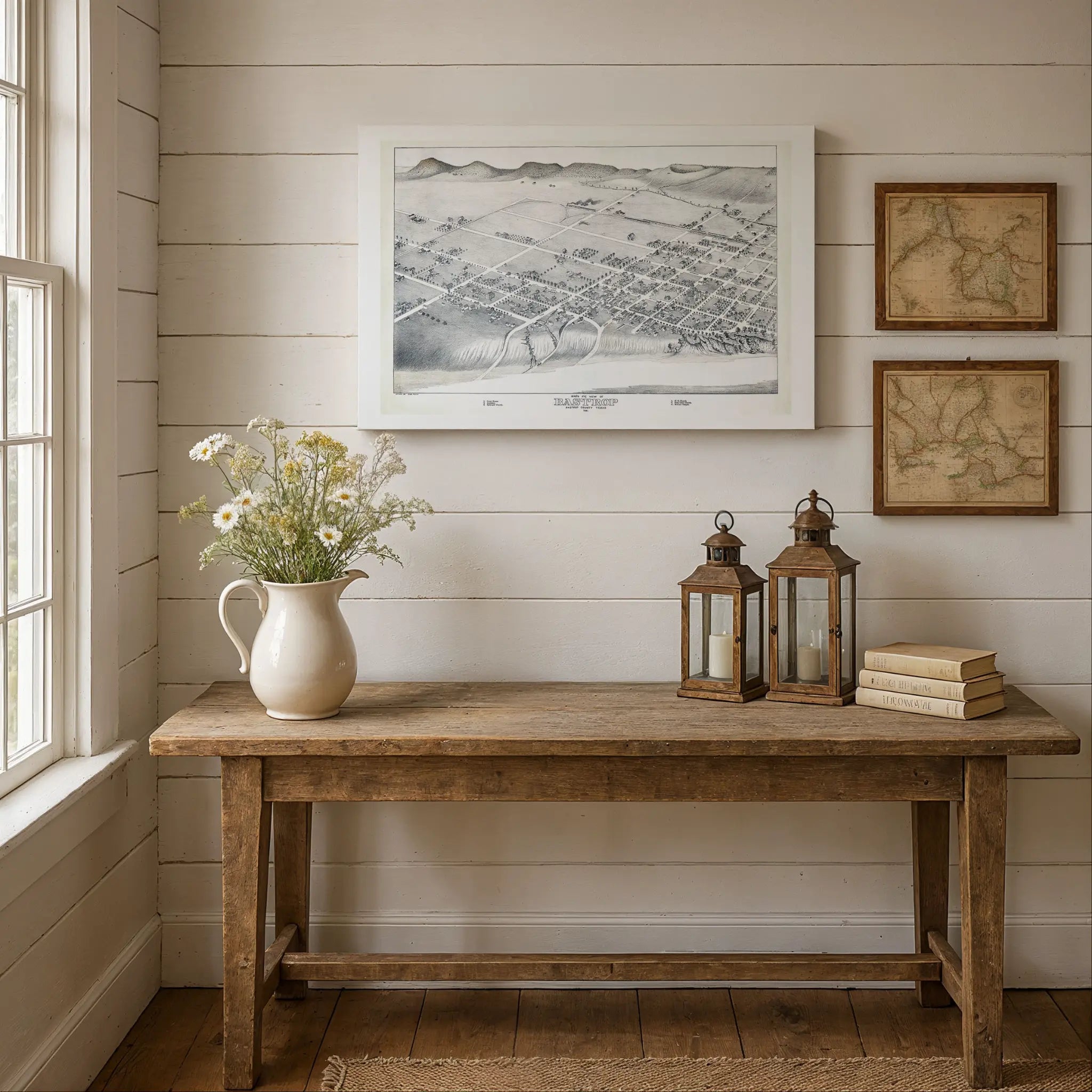 Bastrop Bird's-Eye Map - Vintage 1887 Koch Central Texas Historical Map