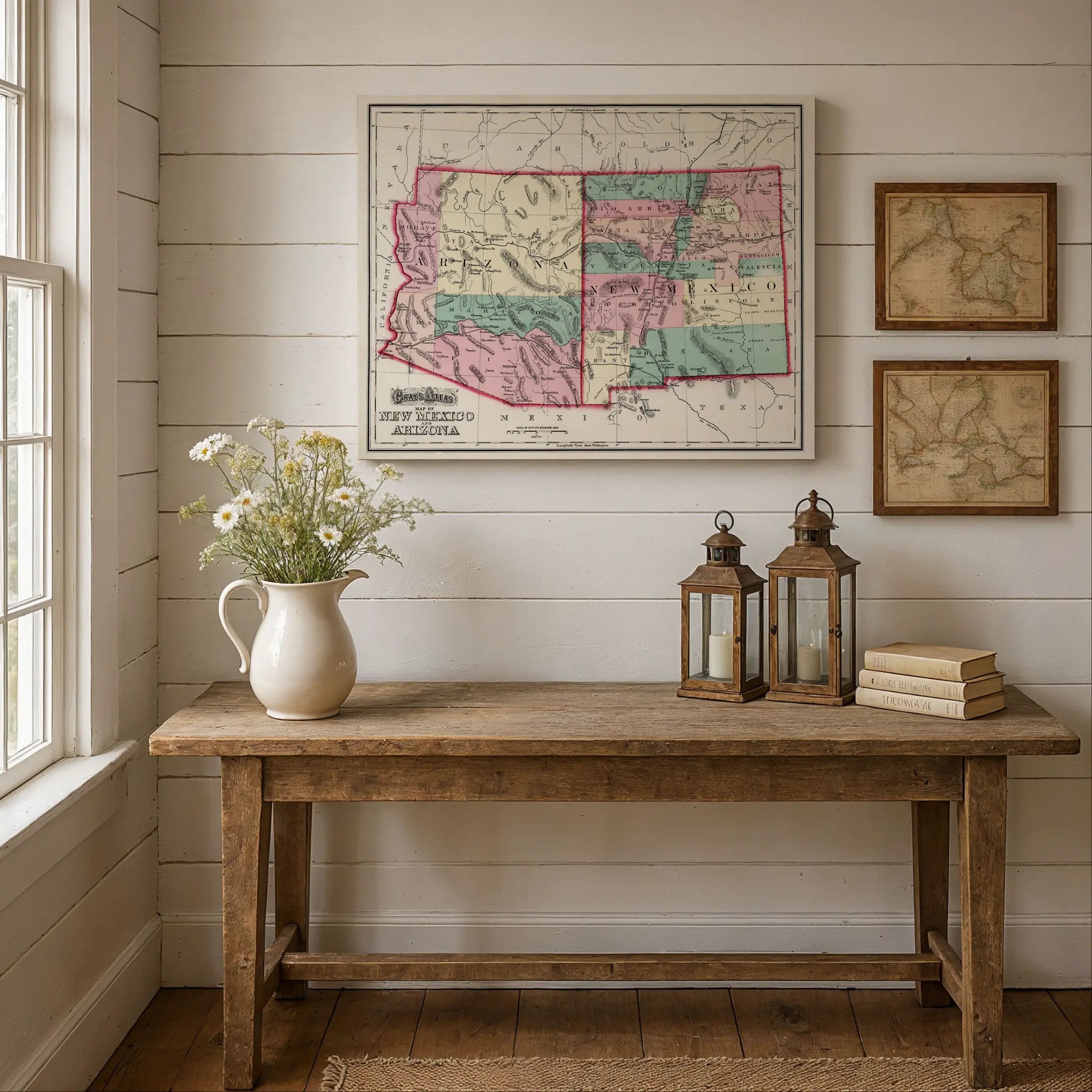 New Mexico Arizona Map - Desk Setting