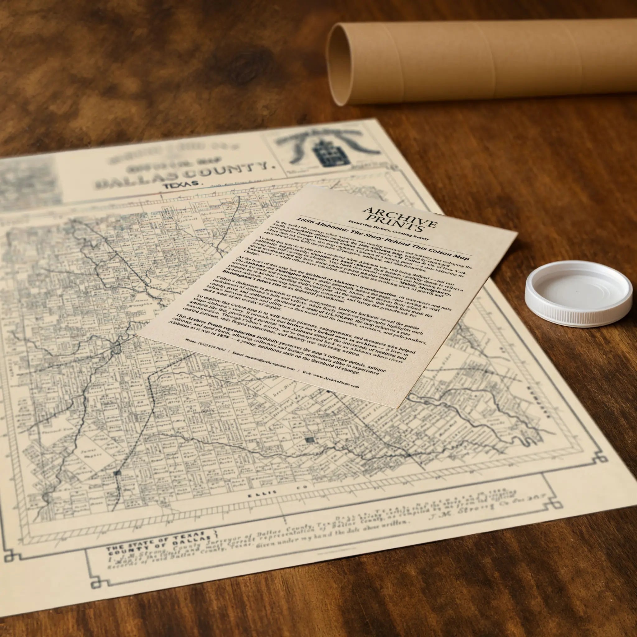 Dallas County Map - Vintage 1886 Official County Map by Murphy & Bolanz