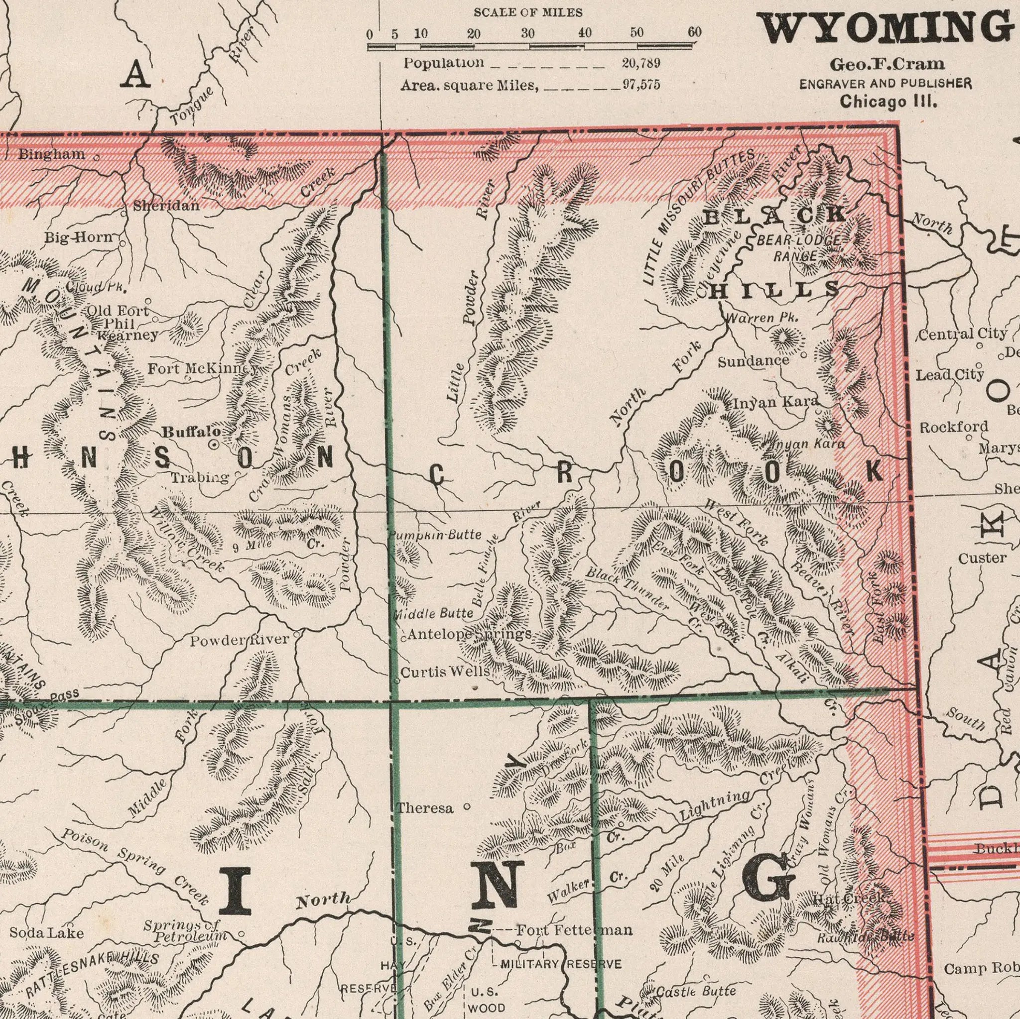 Wyoming Territory Map - Detail View