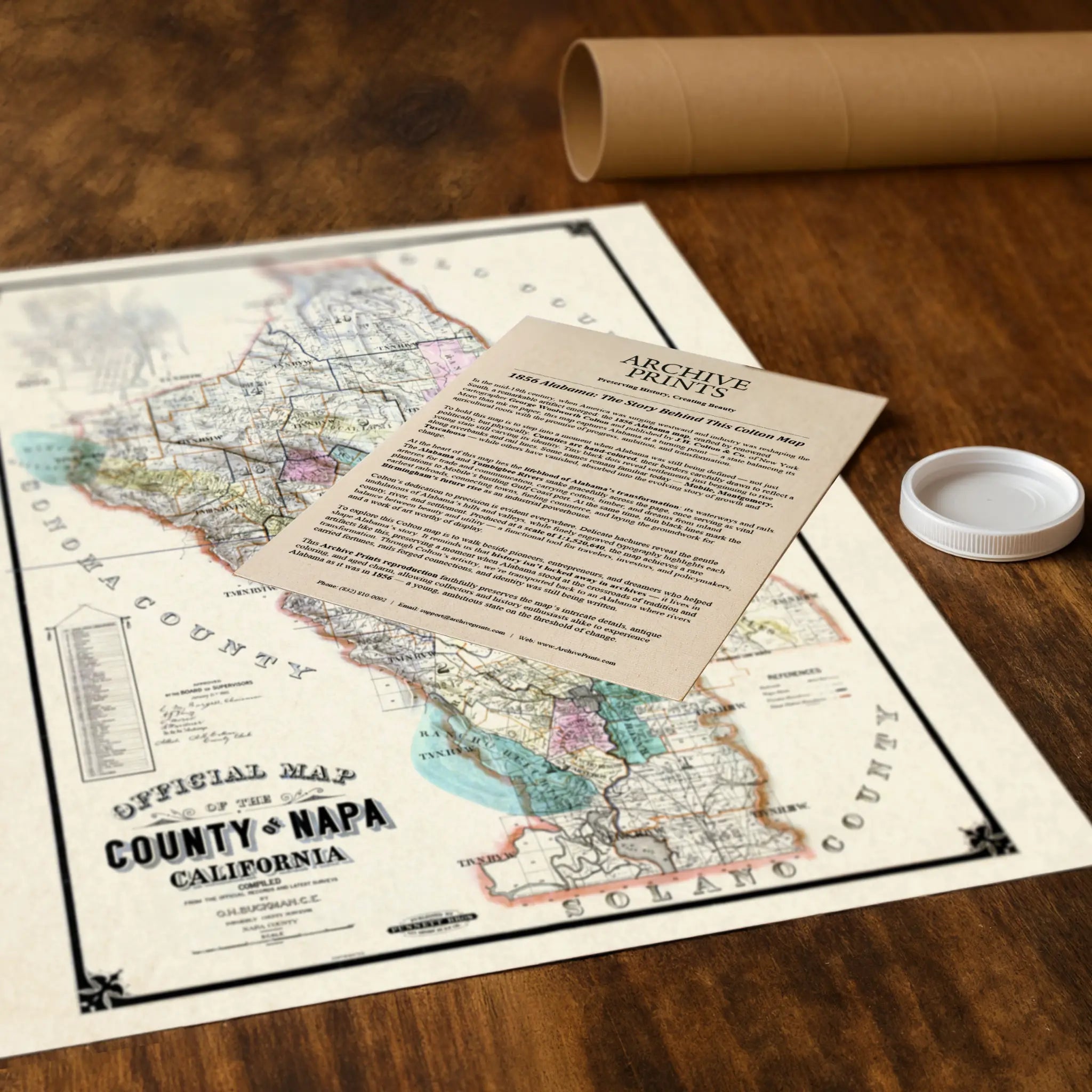 Napa Valley Map - Vintage 1895 Official County Map