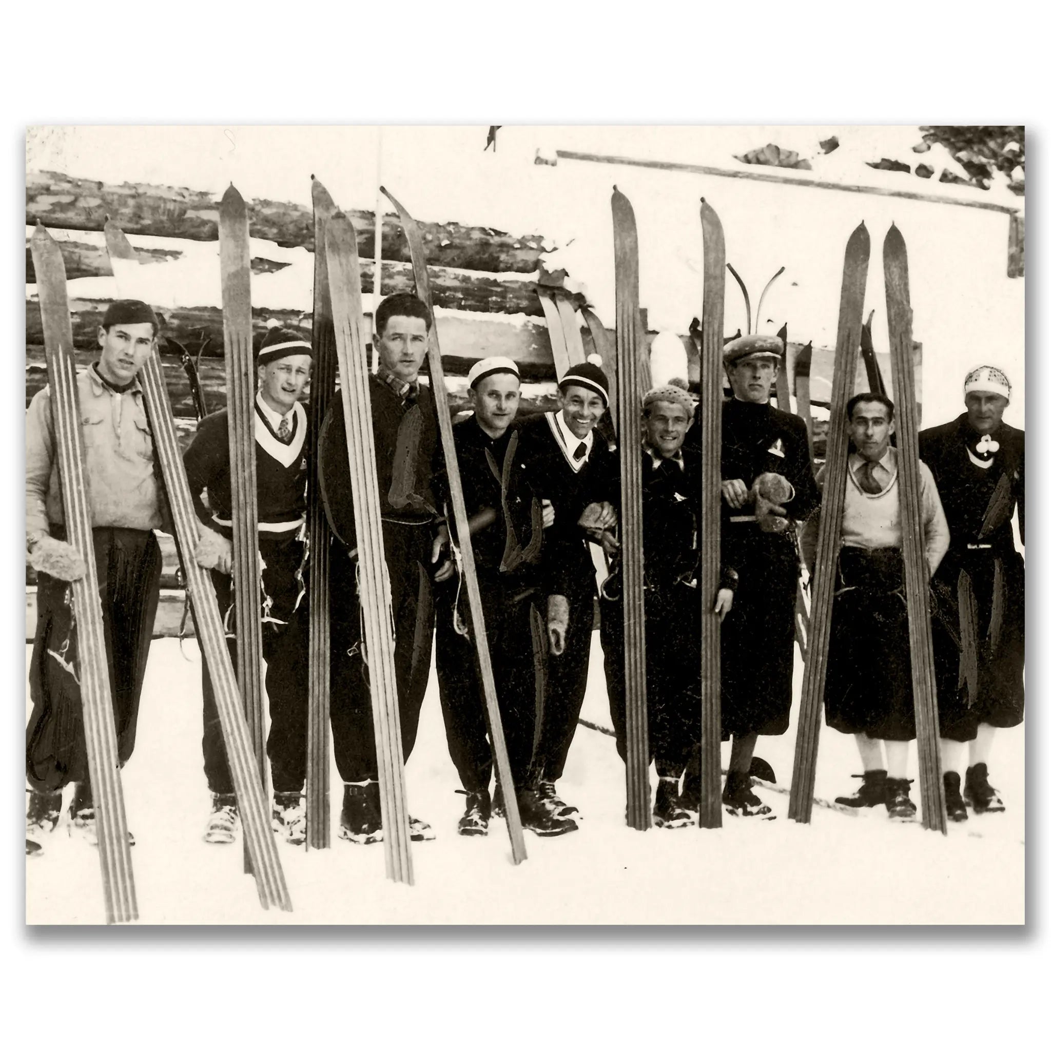 Vintage Ski Club Group Photograph - Main Image