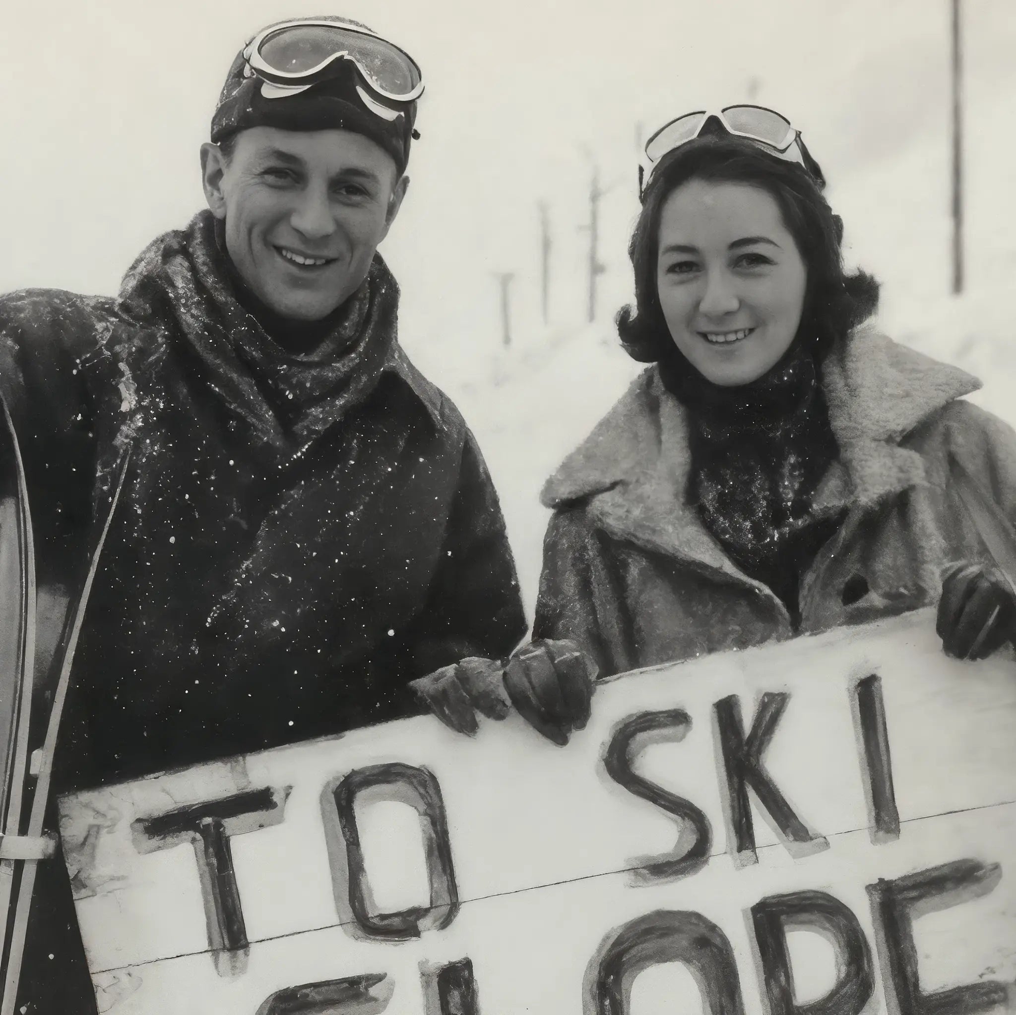 To Ski Slope Detail Close-Up