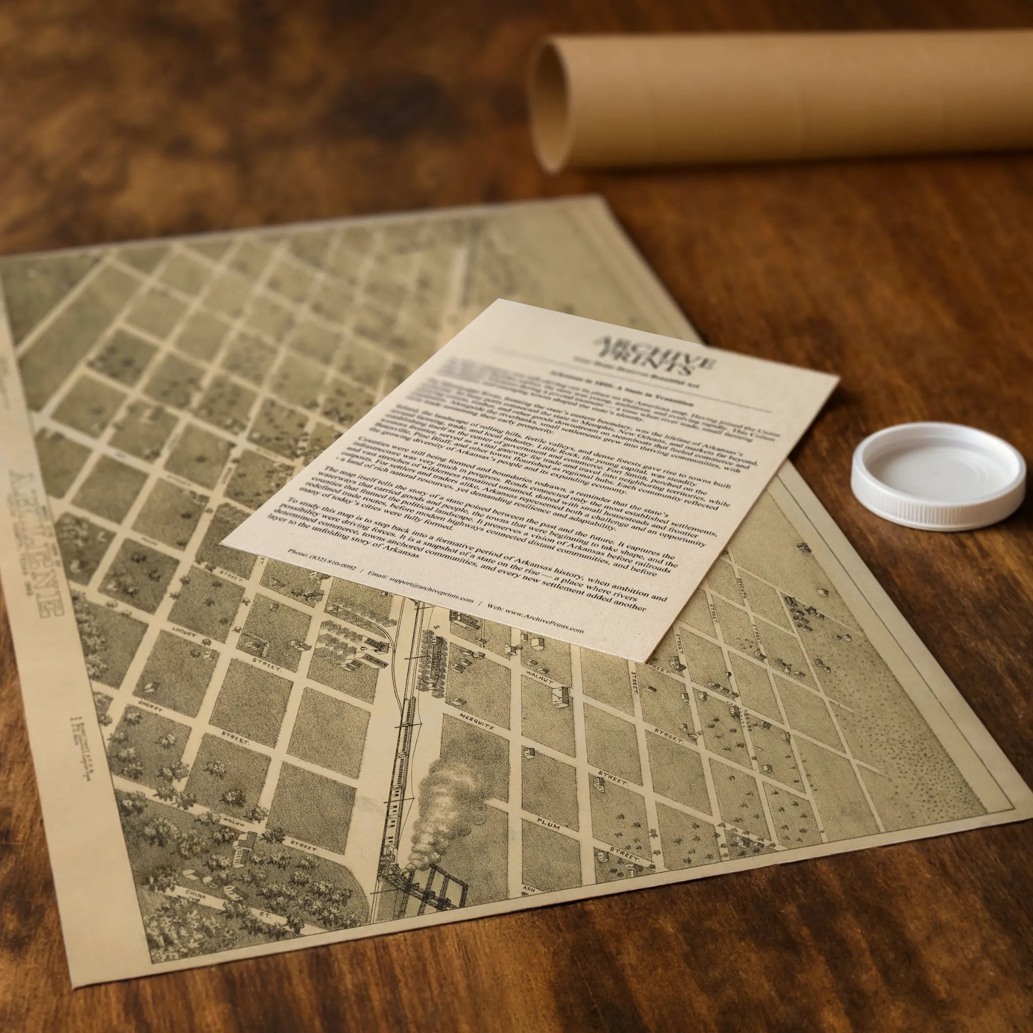 Abilene Bird's-Eye Map - Vintage 1883 Texas Historical City Map