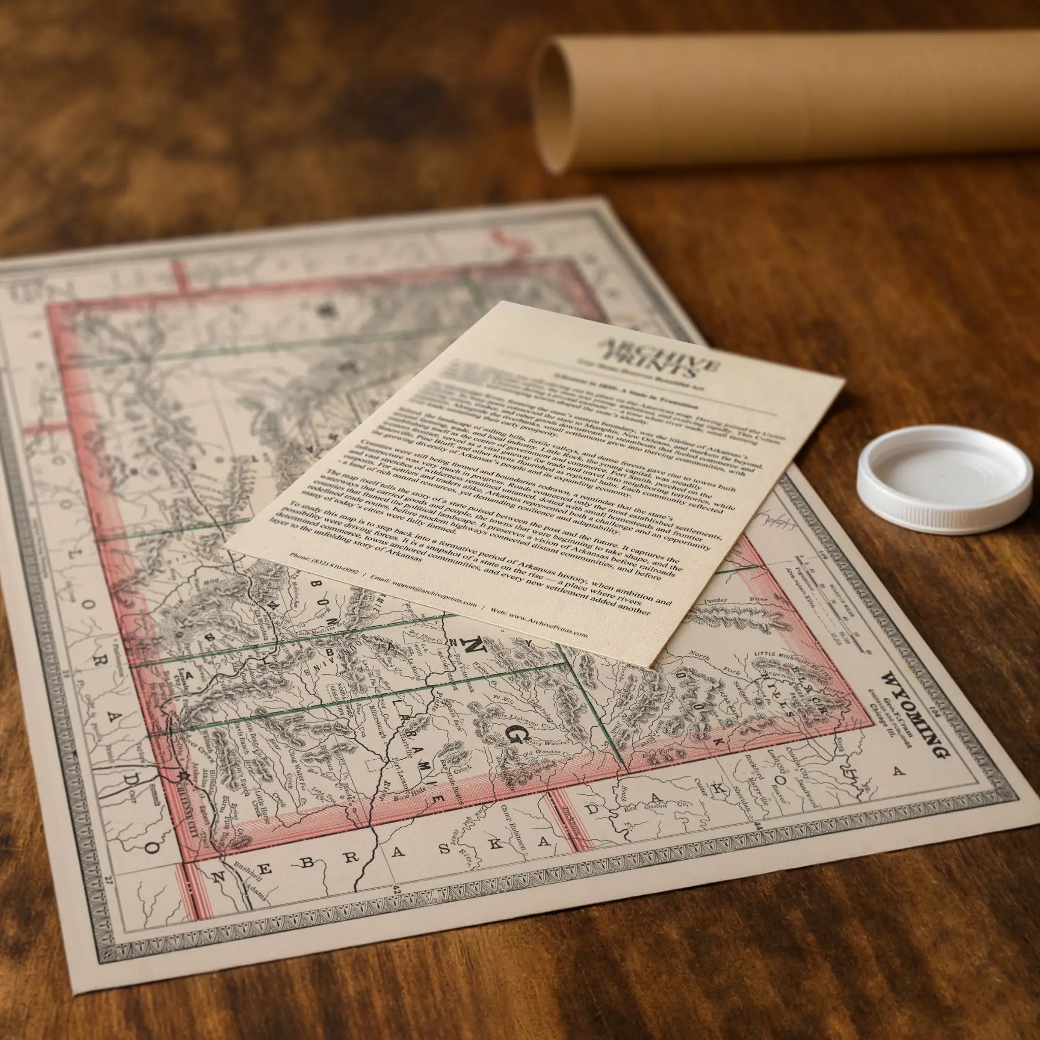 Wyoming Territory Map - Tube Packaging