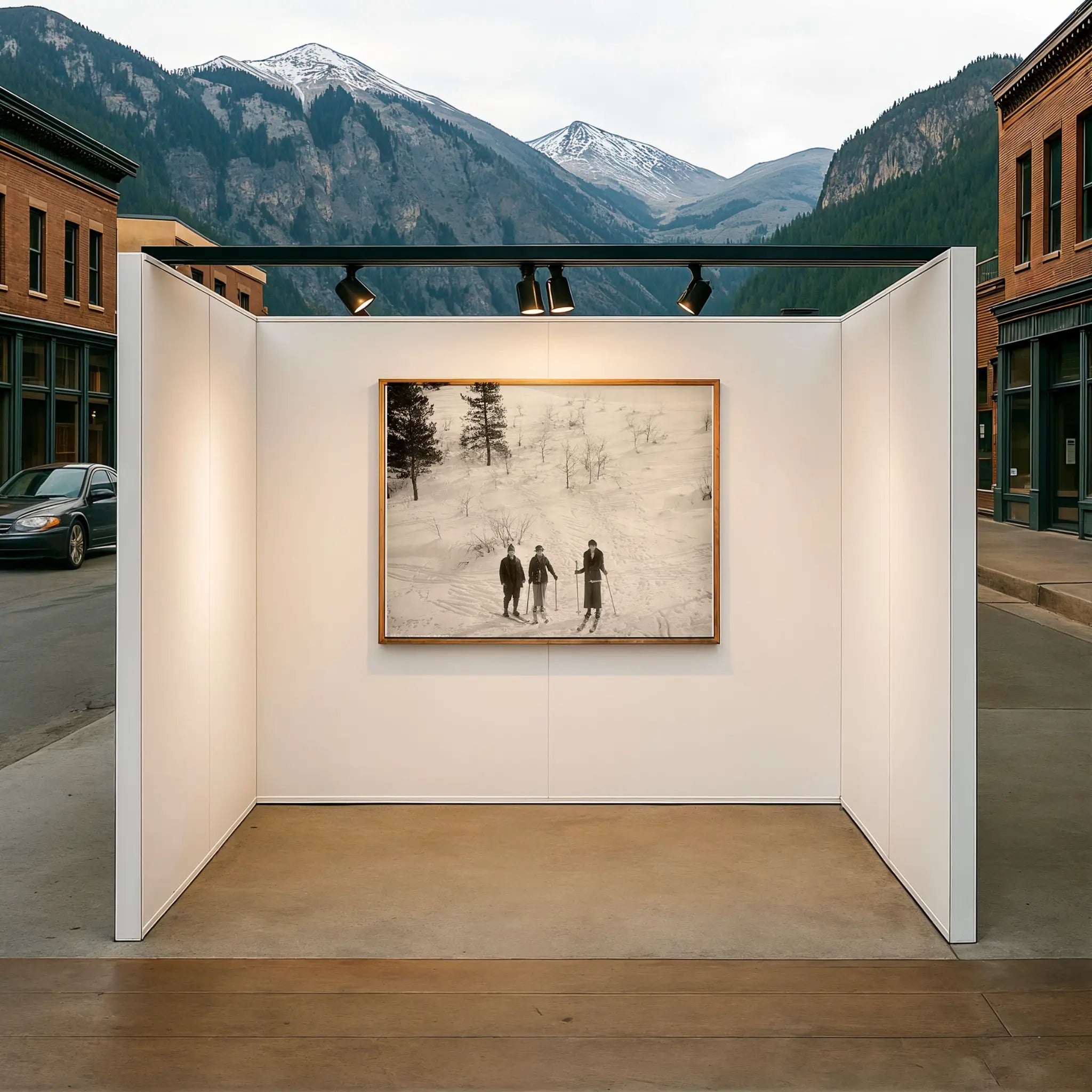 Vintage Three Skiers Photo in Pop-Up Gallery