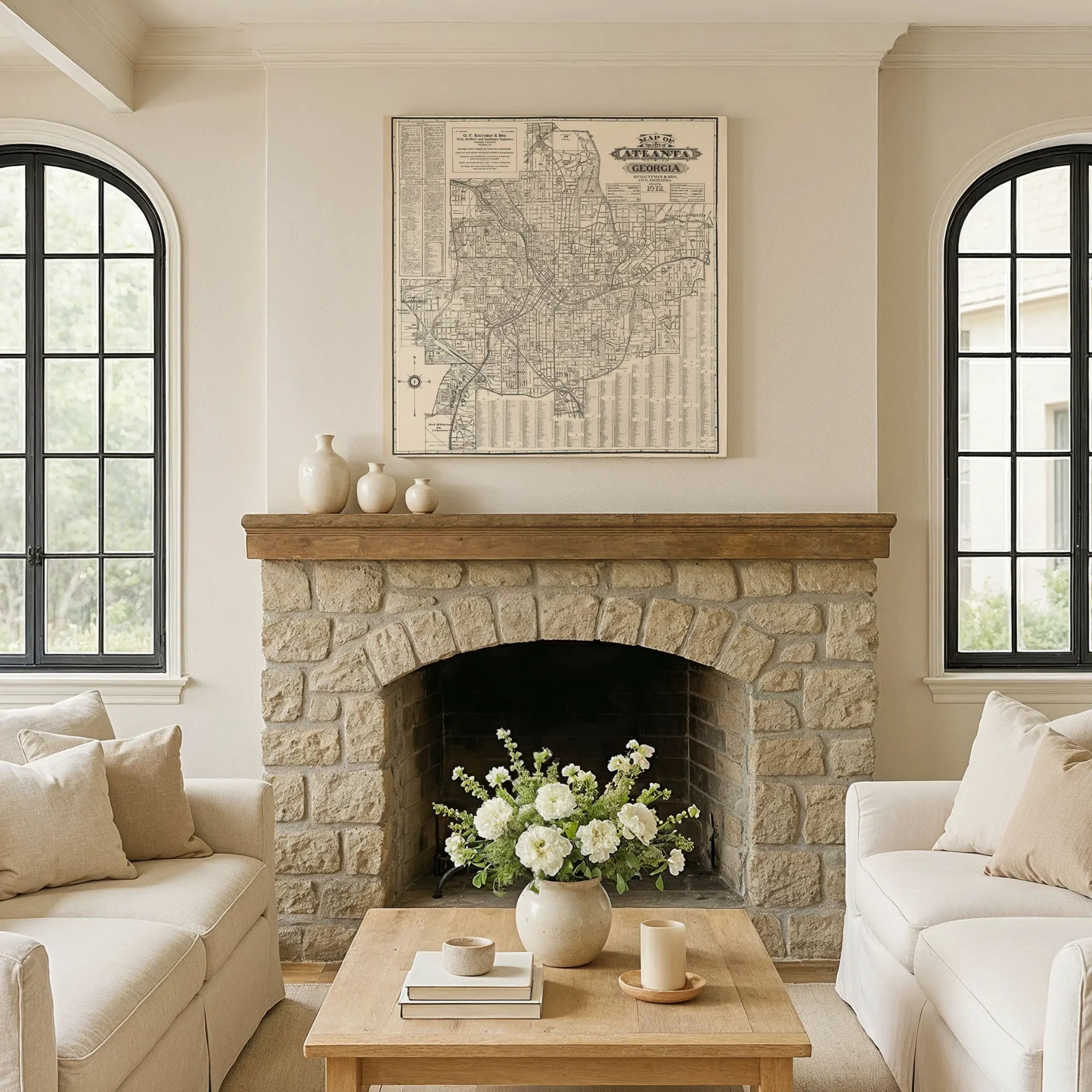Atlanta Map - Vintage 1912 Georgia City Map