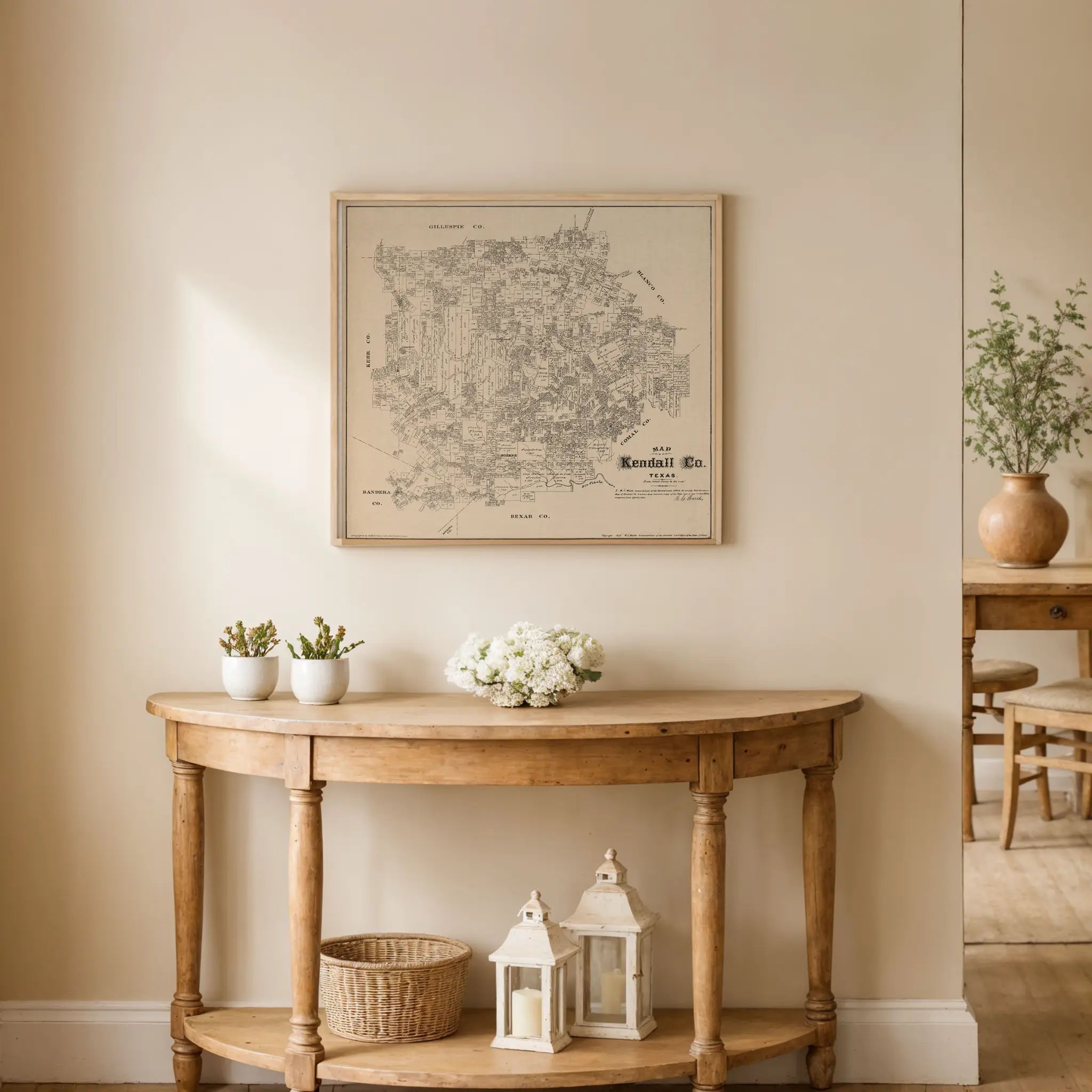 Kendall County Map - Vintage 1879 Texas General Land Office Map