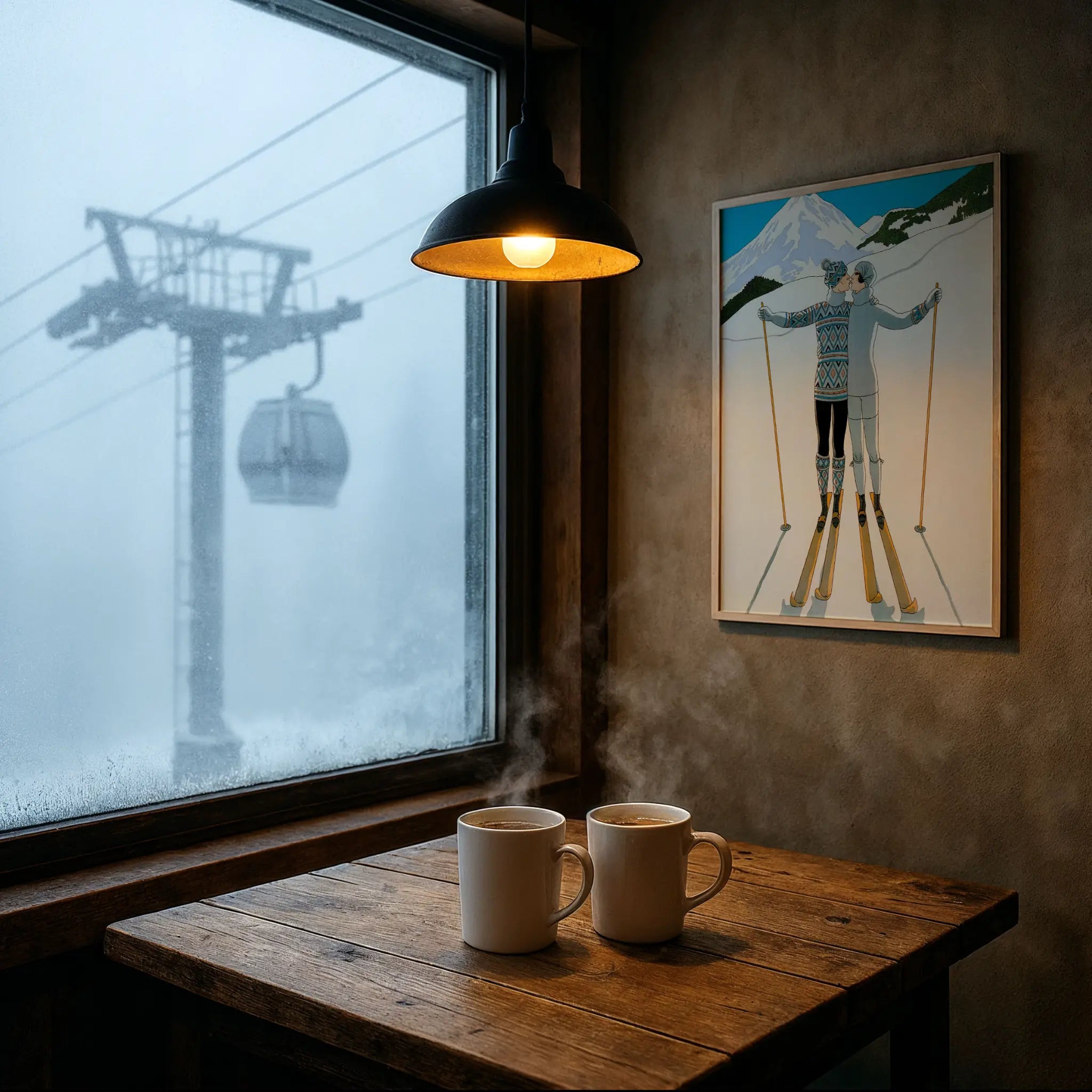 Art Deco Poster in Foggy Mountain Cafe