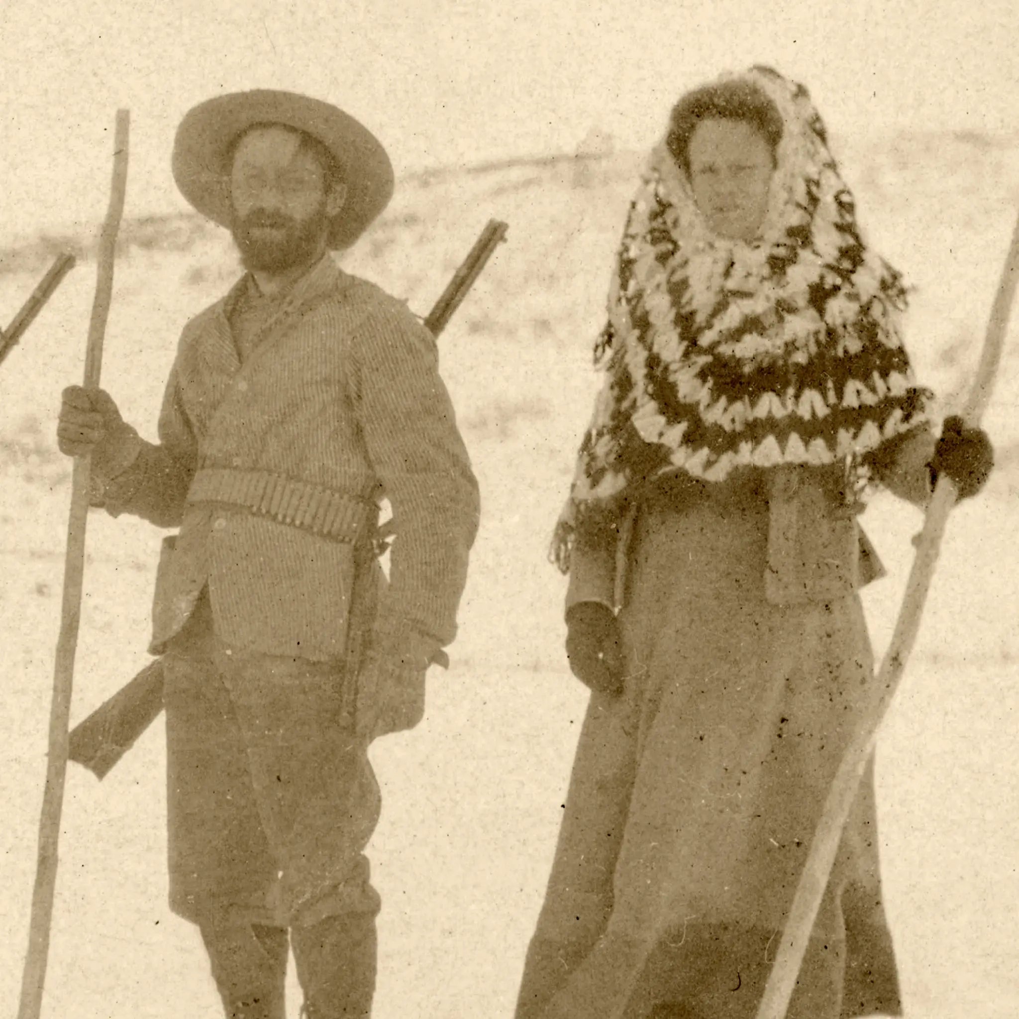 Vintage Ski Club Group Detail Close-Up