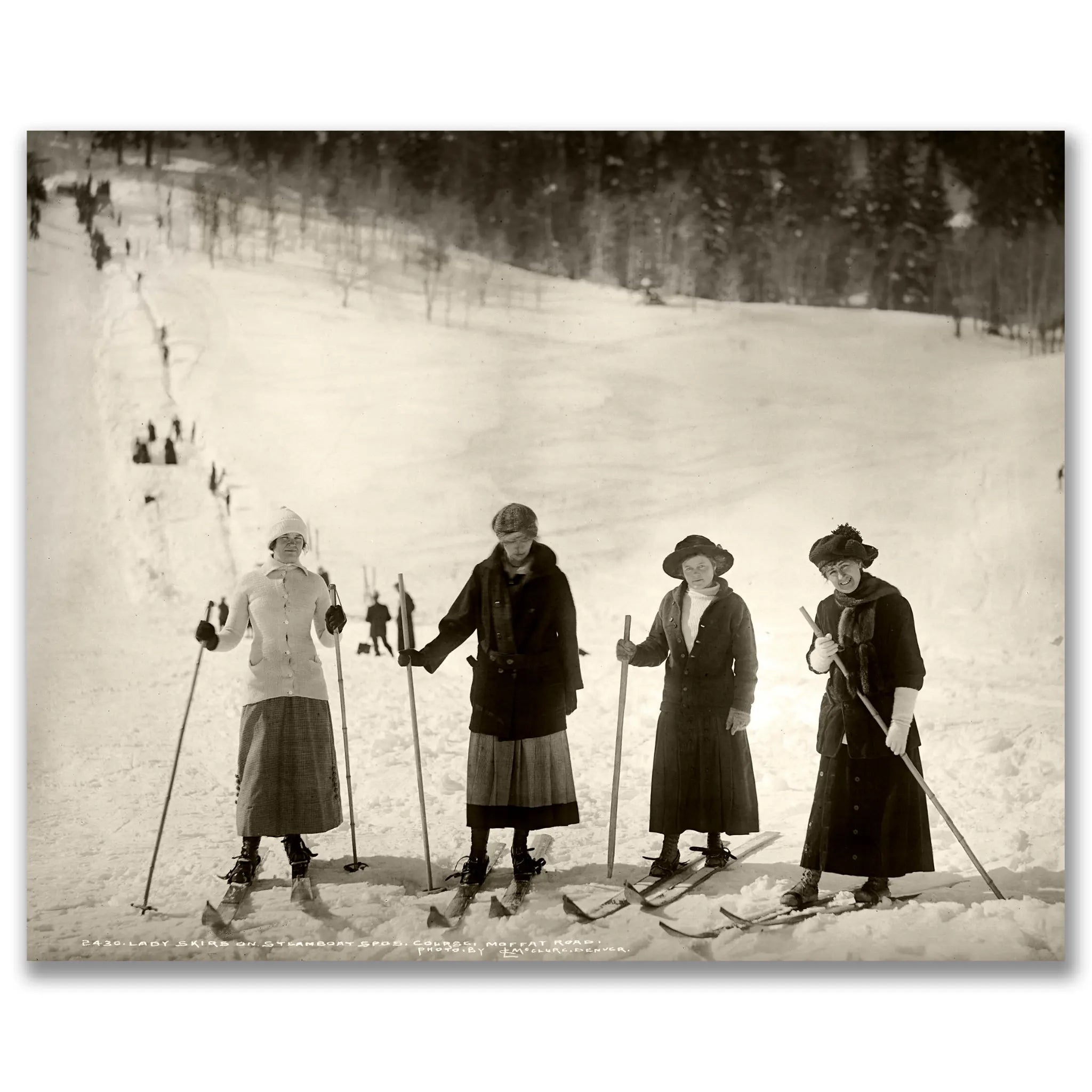 Victorian Women Skiers Group - Historic Winter Sports Photography - Main Image