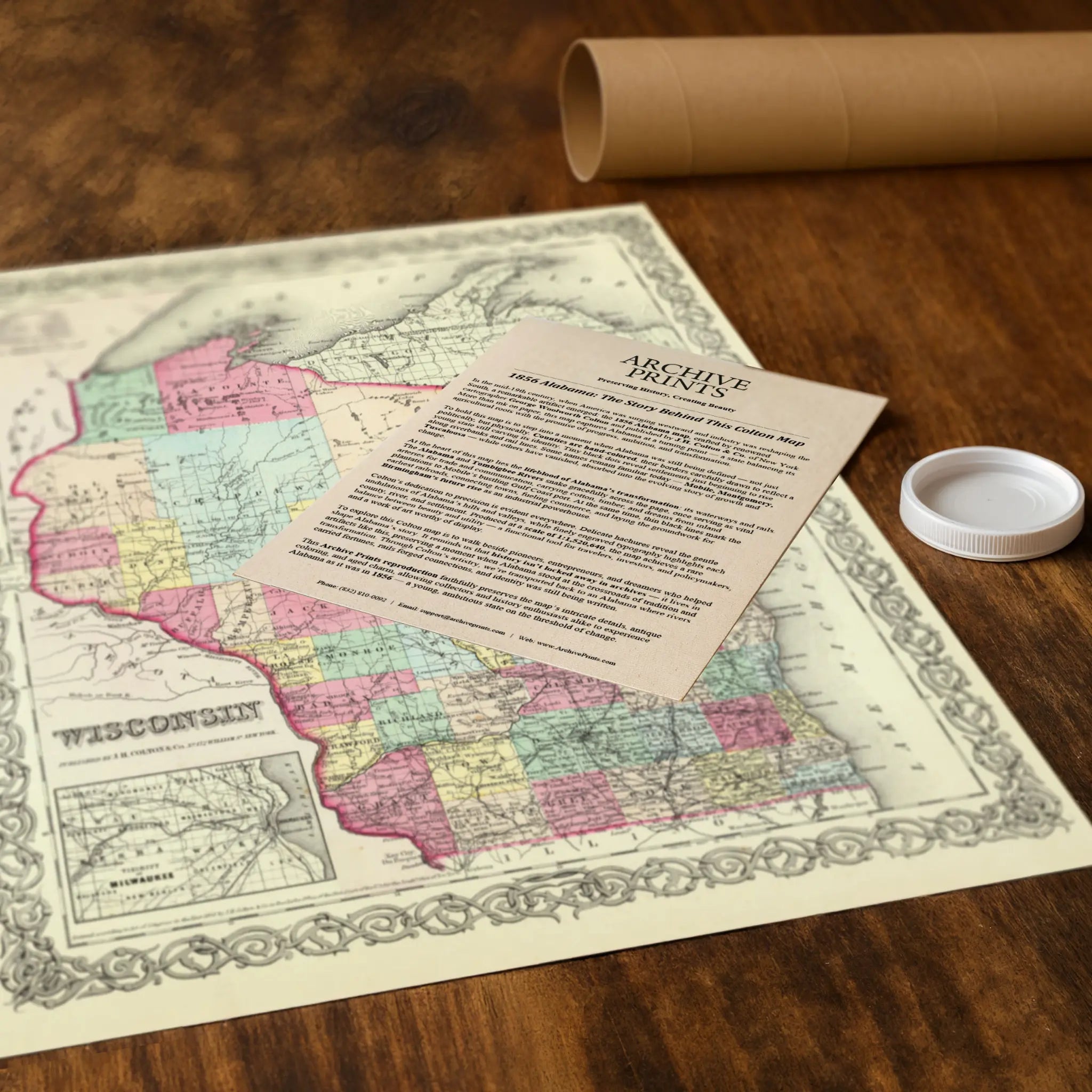 Wisconsin Map - Tube Packaging